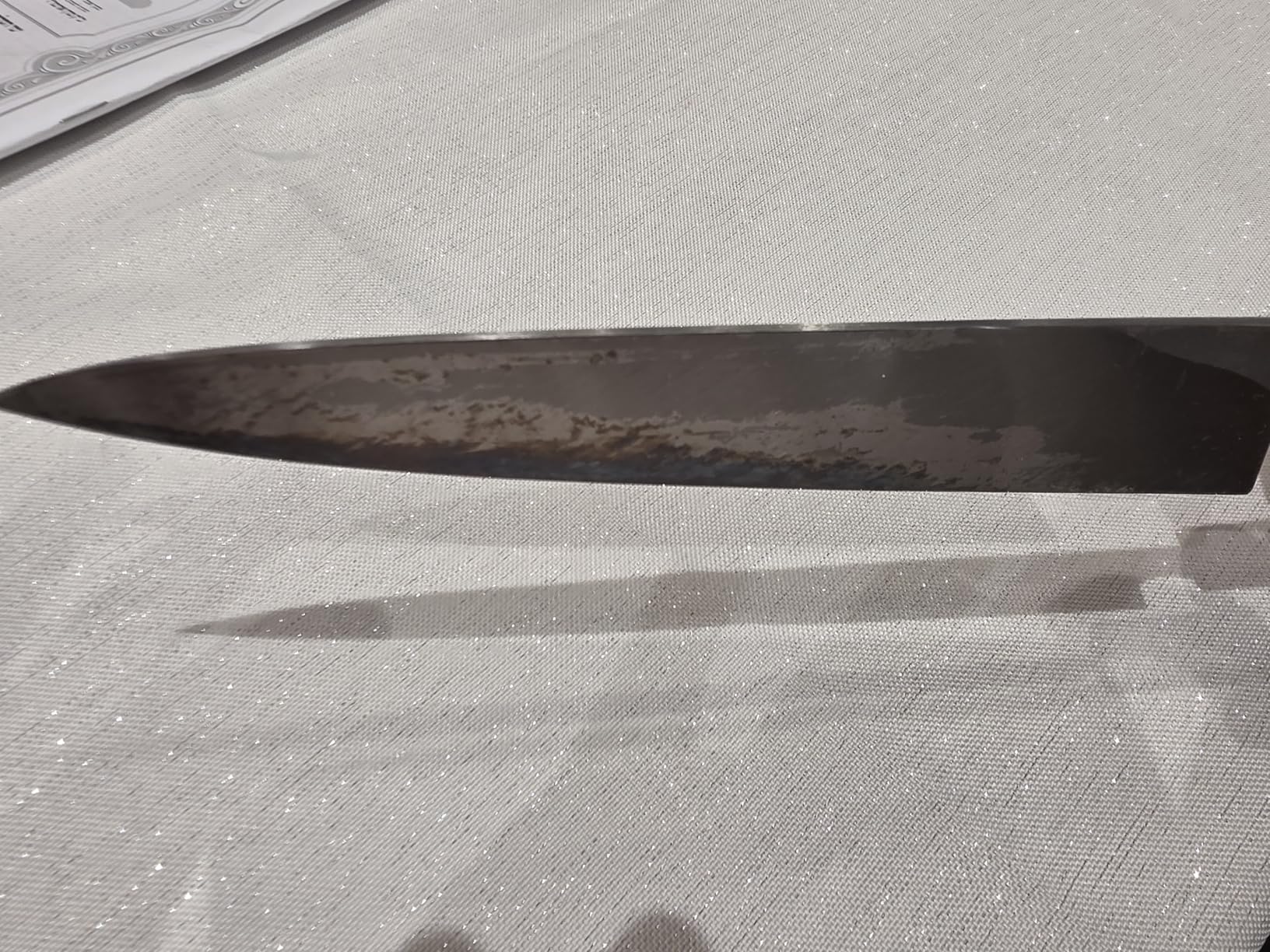 Japanese Sashimi Knife 210mm (8.2 in) - White Steel #2, Magnolia Wood Handle - Sushi Knife, Yanagiba Style - Made in Seki Japan customer photo 1