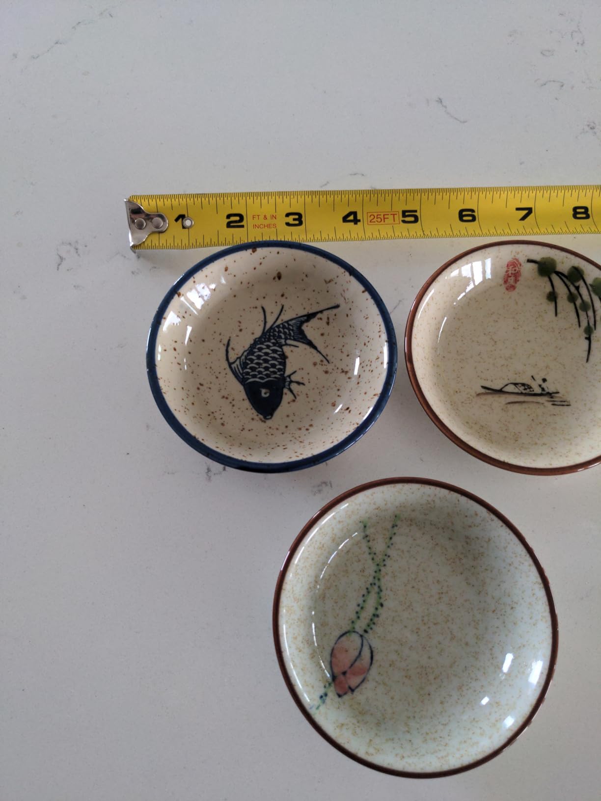 WHJY Japanese Retro Porcelain Side Dish Ceramic Side Dishes Bowl Seasoning Dishes Soy Dipping Sauce Dishes - Set of 5 customer photo 2