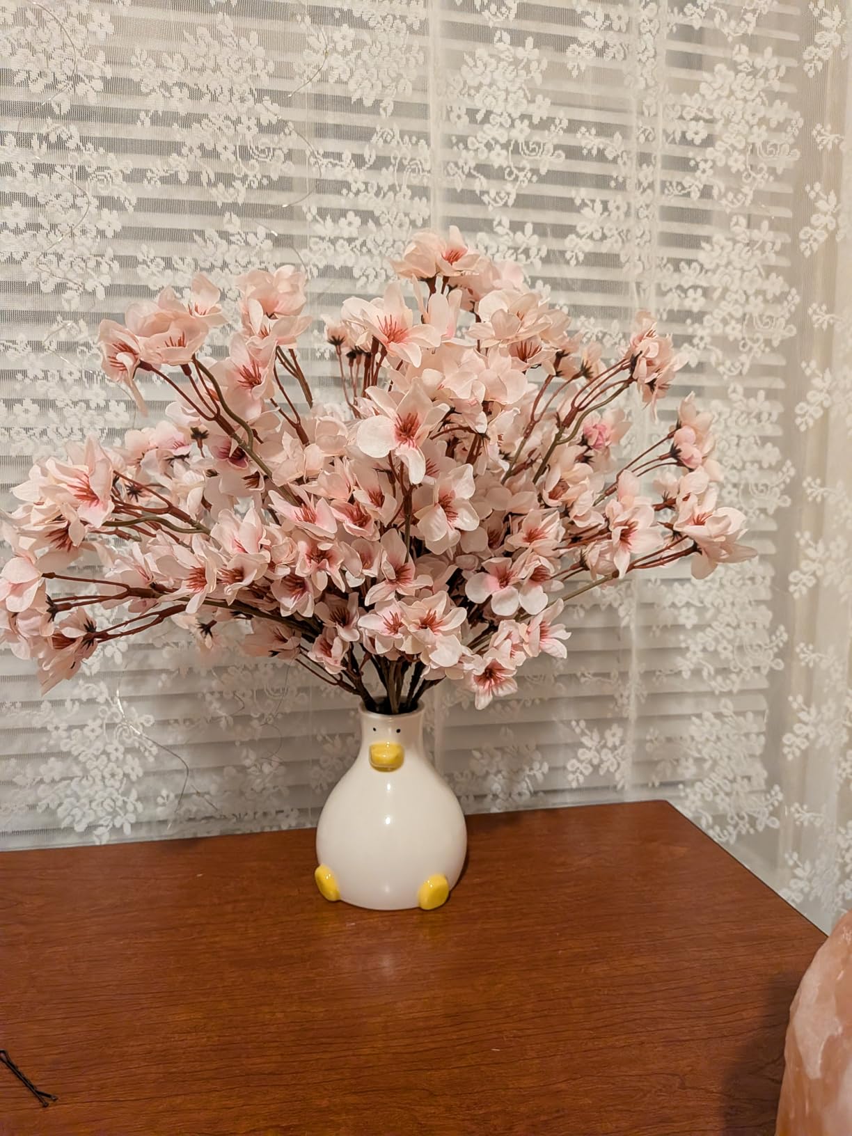 Uieke Silk Cherry Blossom Branches, 40.5in Artificial Cherry Blossom Flowers Long Stems Fake Flowers Vase Arrangements for Wedding Home Japanese Decor, Set of 3, Pink customer photo 1