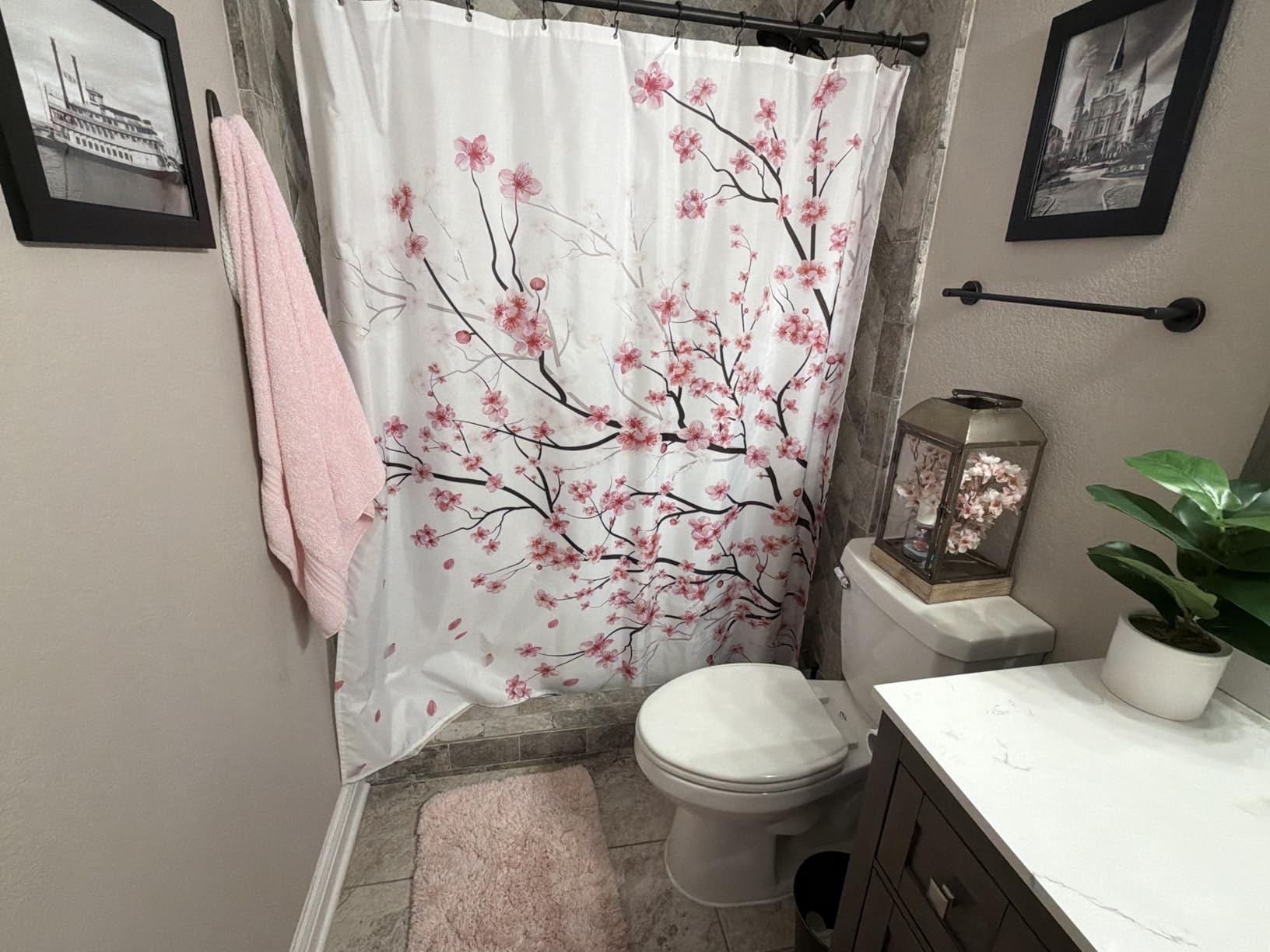 Uieke Silk Cherry Blossom Branches, 40.5in Artificial Cherry Blossom Flowers Long Stems Fake Flowers Vase Arrangements for Wedding Home Japanese Decor, Set of 3, Pink customer photo 2