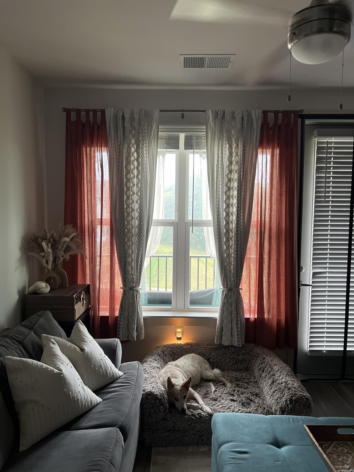 KOUFALL Sheer Curtains 63 Inch Length for Living Room 2 Panel Set,Linen Boho Farmhouse Semi Light Filtering Neutral Curtains for Bedroom Kitchen Dining Room Doorway Noren,52x63 Inches Long,Cream customer photo 1