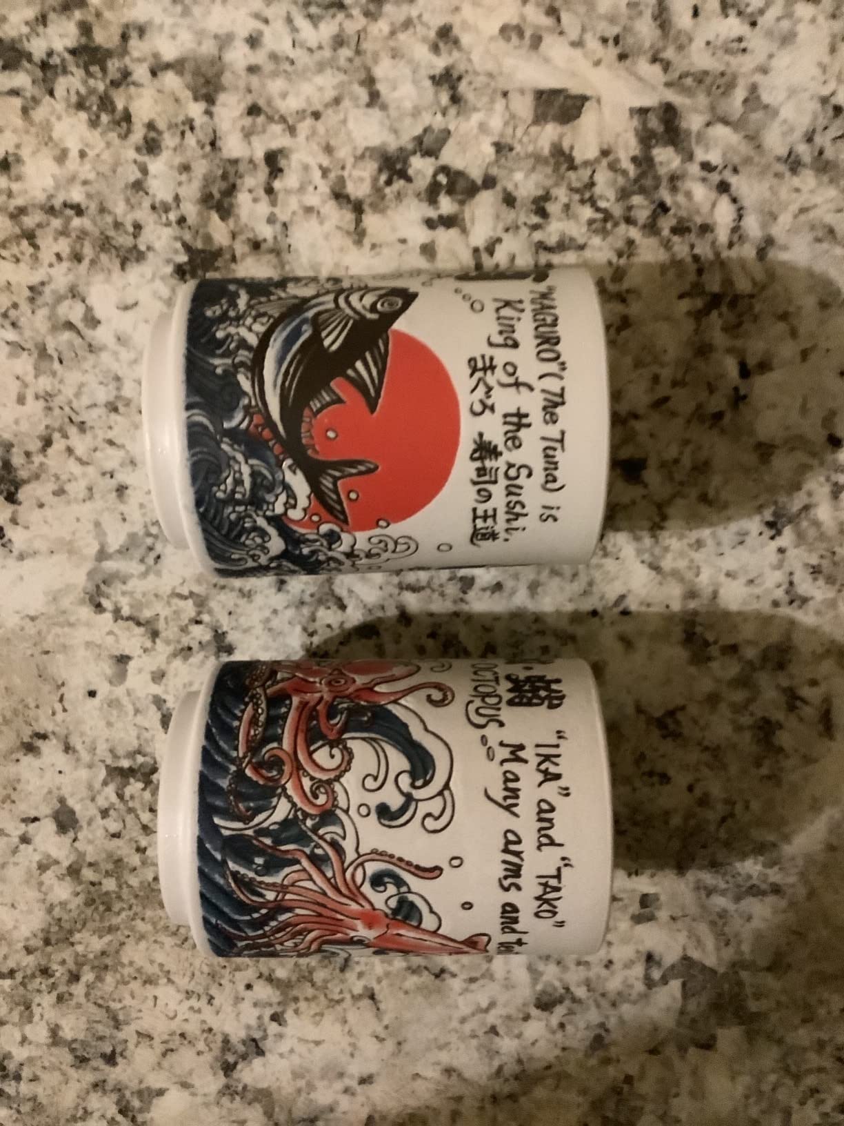 Japanese Tea Cups Sushi-Yunomi Mino Ware With Bamboo Coaster (Set of 2) (Mt. Fuji) customer photo 2