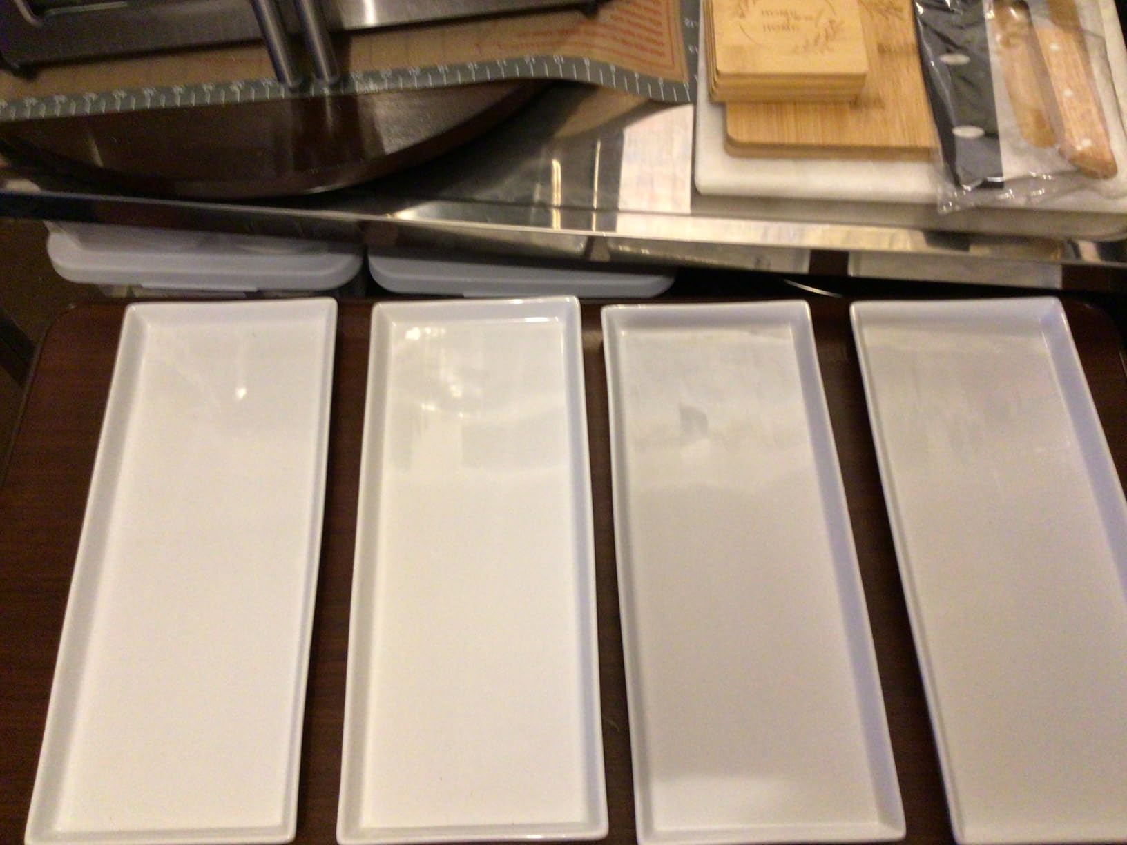Home Beets White Ceramic Serving Platters - 14 x 6 Inch Rectangle Plates, Serving Dishes for Entertaining, Food, Appetizers, Desserts, Cheese Board, Charcuterie, Sushi, Set of 4 customer photo 2