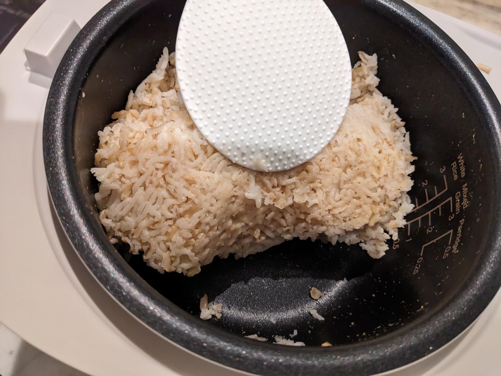 FireKylin Silicone Standing Rice Spatula with Non-Stick Paddle, Heat Resistant Rice Cooker Spoon, Serving Spoon for Grains (White) customer photo 2