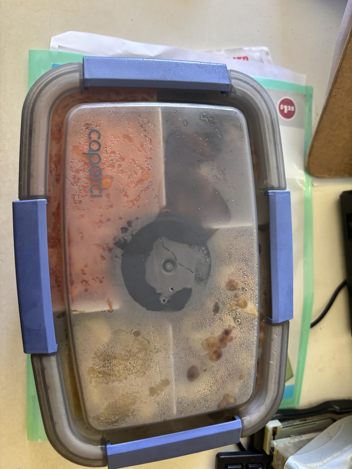 Caperci Large Salad Container for Lunch - Better Adult Bento Lunch Box 68 oz, 5-Compartment Tray, 2pcs 3-oz Sauce Cups, Stackable, BPA-Free (Gray) customer photo 1