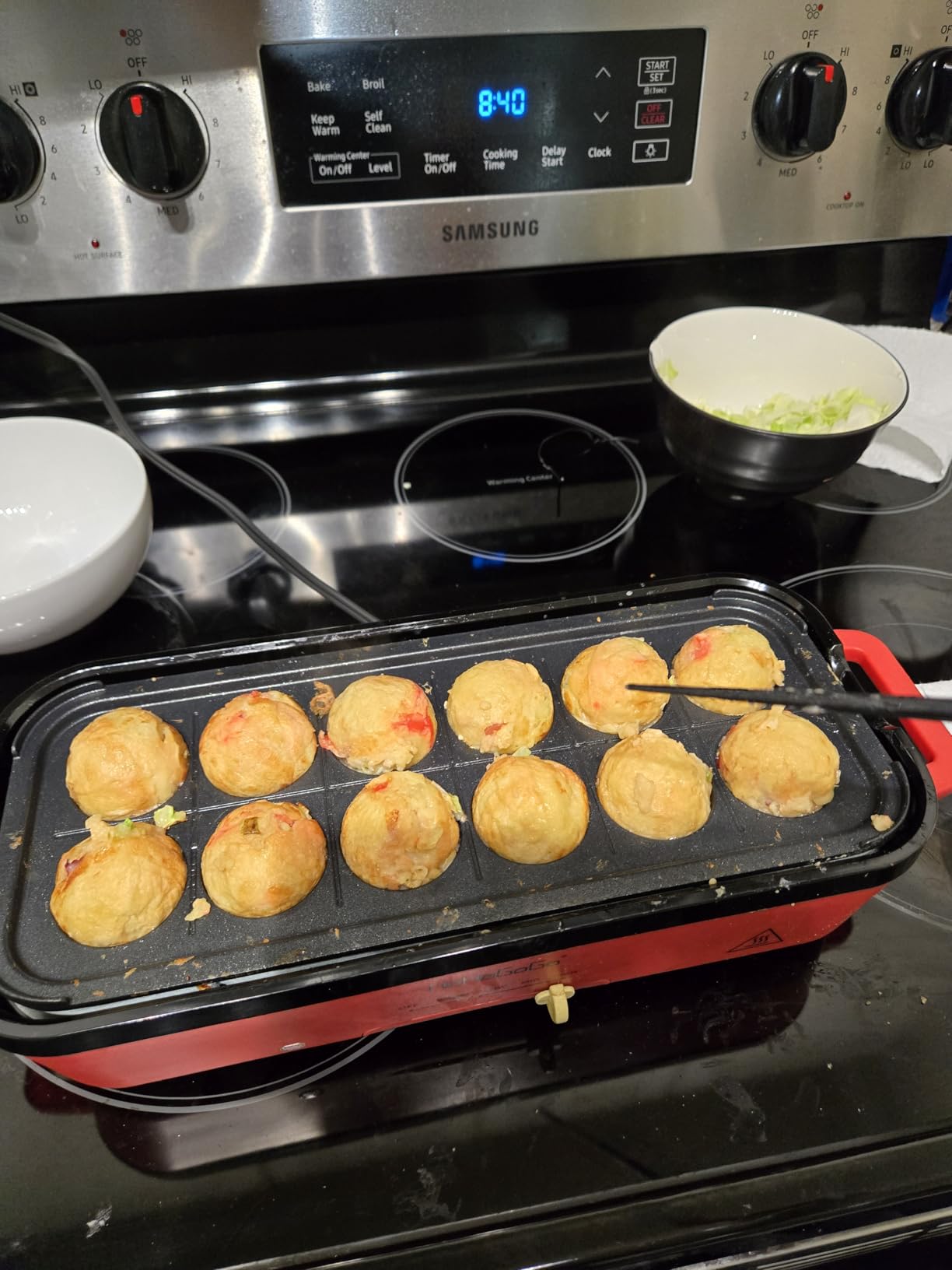 Multifunctional Electric Griddle Electric Grill Nonstick Baking Maker with 3 Interchangeable Pans For Takoyaki Cake Pop/ Mini Pancake/ Fried Steak customer photo 2