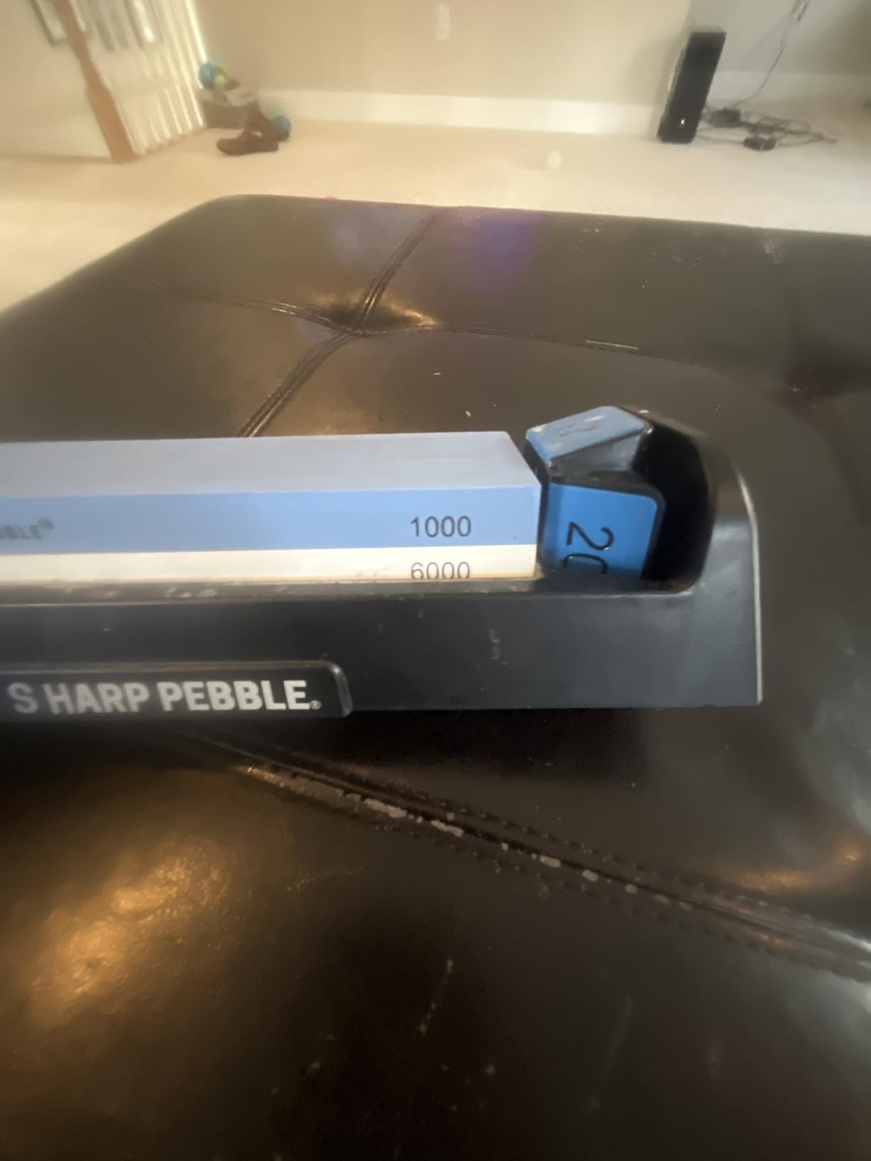 Sharp Pebble Complete Whetstone Knife Sharpening System - 1000/6000 Grit Wet Stone Sharpener Kit with Built-In Angle Guides (15°/17°/20°/22°) - Beginner-Friendly customer photo 1