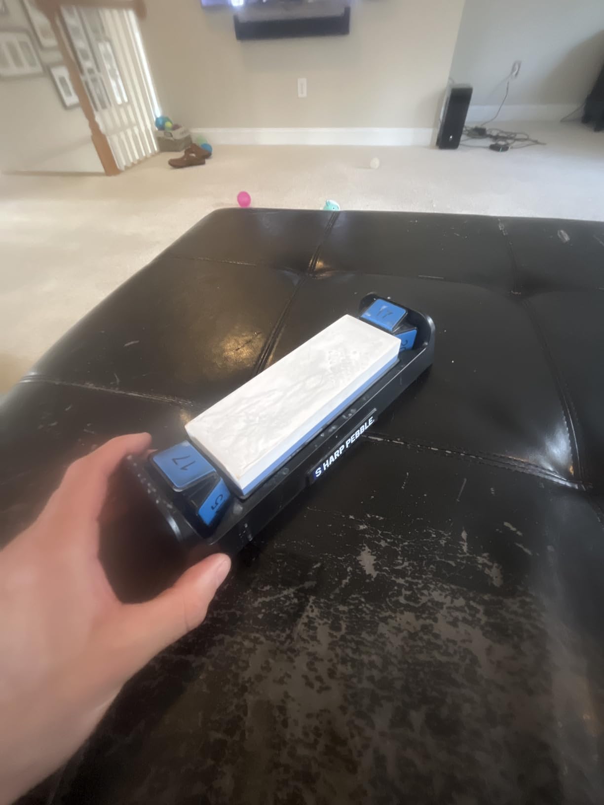 Sharp Pebble Complete Whetstone Knife Sharpening System - 1000/6000 Grit Wet Stone Sharpener Kit with Built-In Angle Guides (15°/17°/20°/22°) - Beginner-Friendly customer photo 2