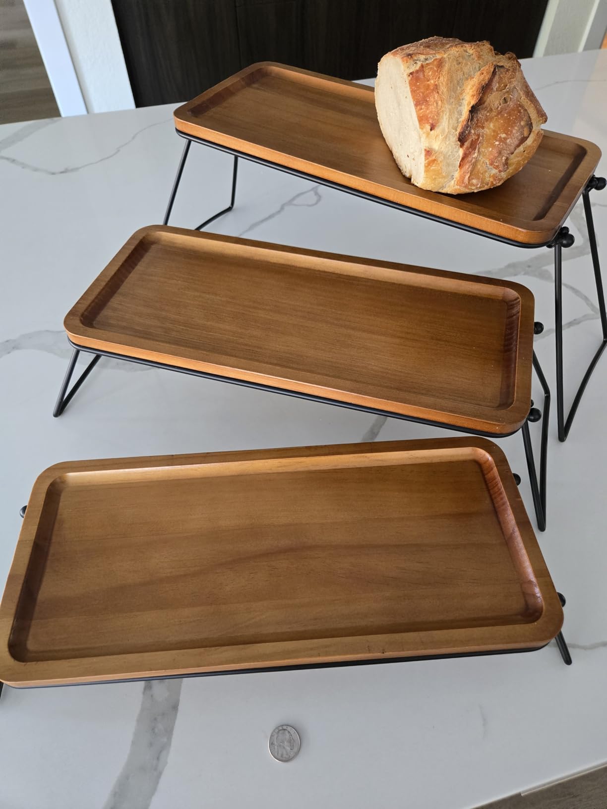 3 Tier Cupcake Stand and Towers Large Serving Tray for Party Acacia Wooden Dessert Table Display Set Decorative Tray Tiered Tray Decor Small Ches Charcuterie Boards Rustic Wood Serving Platters Trays customer photo 2