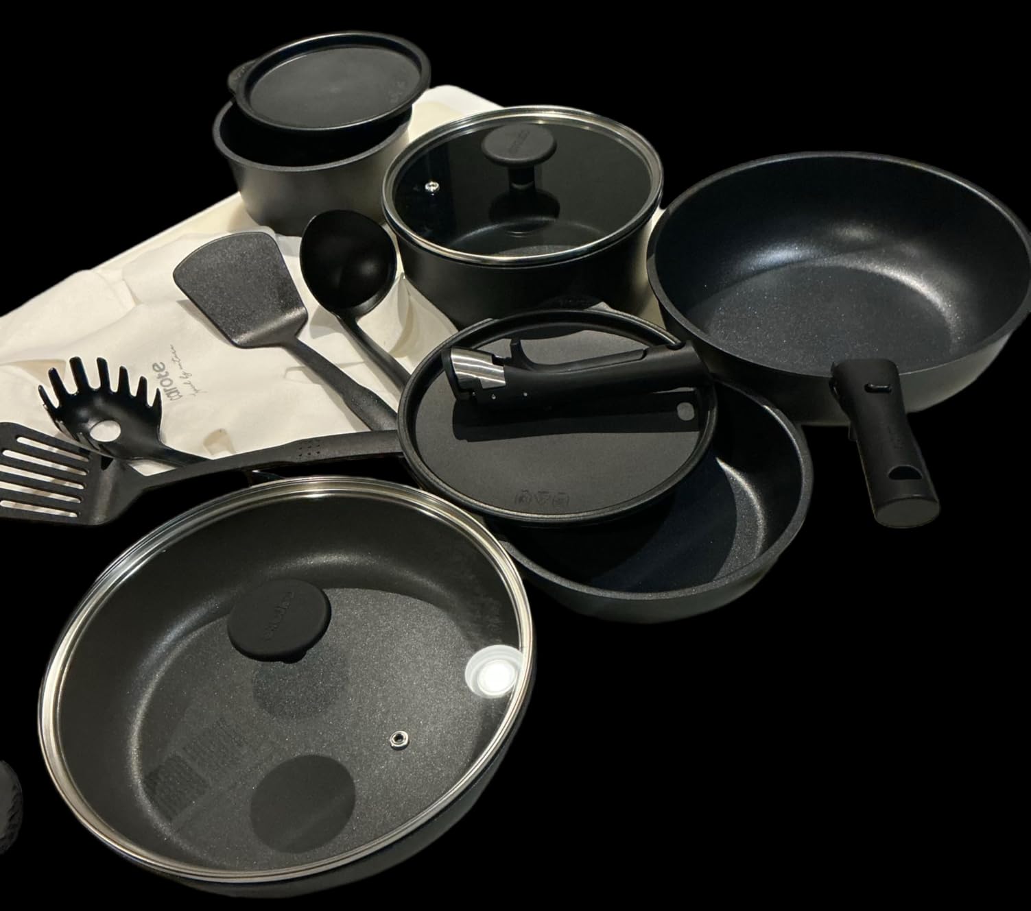 CAROTE 19pcs Pots and Pans Set, Nonstick Cookware Set Detachable Handle, Induction Kitchen Cookware Sets Non Stick with Removable Handle, RV Cookware Set, Oven Safe customer photo 1