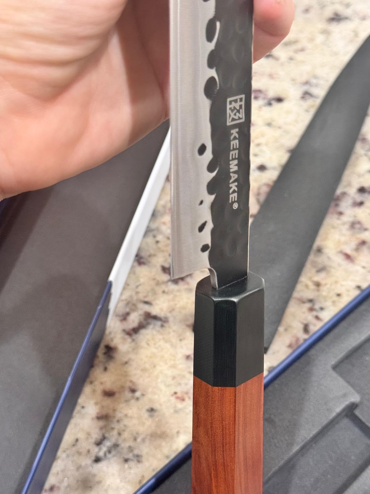 KEEMAKE Deba Knife 6 inch, Double Bevel Japanese 440C Stainless Steel Fish/Fillet Knife with G10 Bolster Octagonal Wood Handle customer photo 2