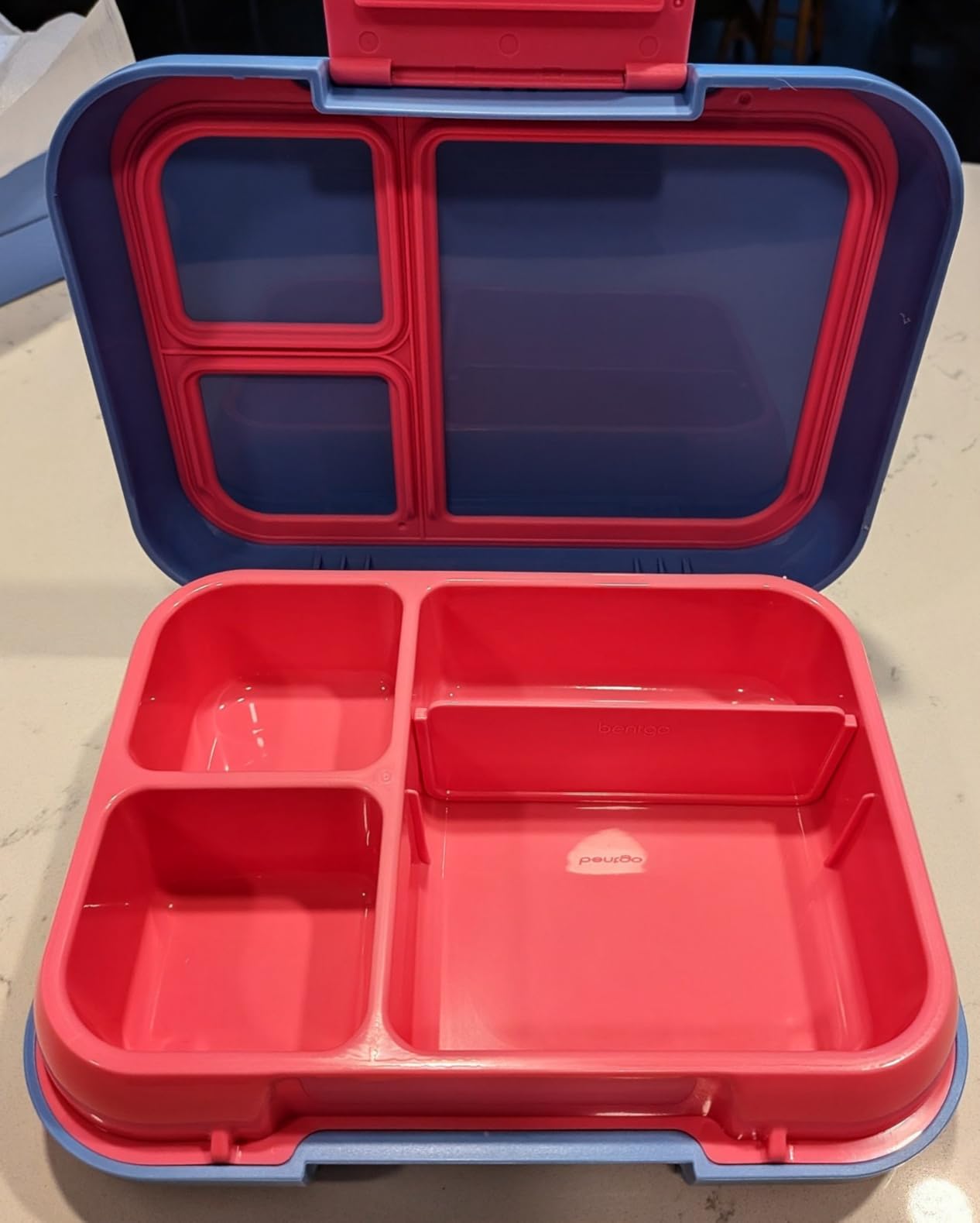 Bentgo Pop - Leak-Proof Lunch Box & Removable Divider for Ages 8+ & Teens - Lunch Container Holds 5 Cups of Food; 3-4 Compartments; Microwave/Dishwasher Safe; 2 Year Warranty (Navy Blue/Chartreuse) customer photo 1
