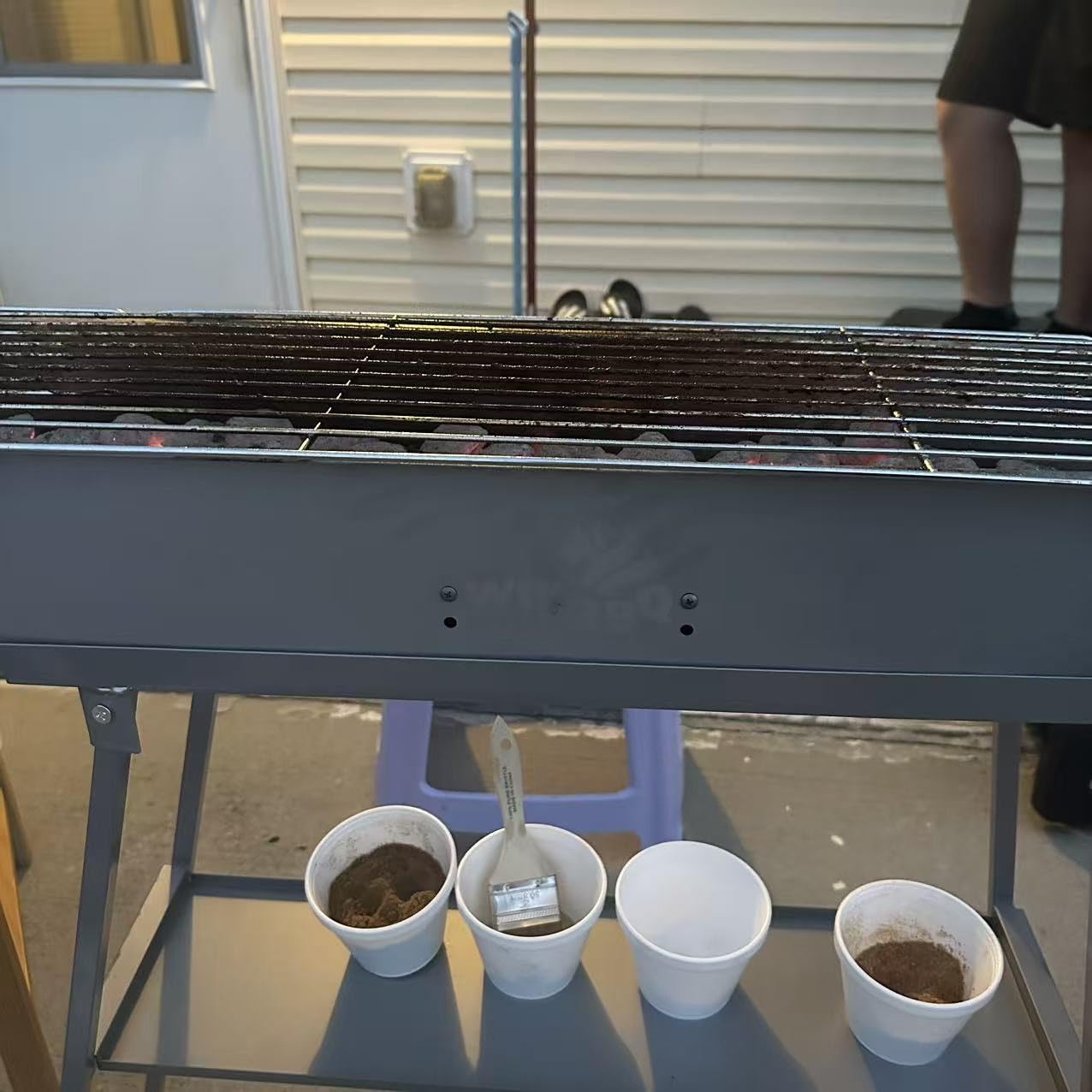 WILLBBQ Charcoal Grills Commercial Quality Portable Hibachi BBQ Lamb Skewer Detachable Camping Barbecue Grill for Backyard Outdoor Cooking Use(31.6x7.1x5.1 inch) customer photo 1