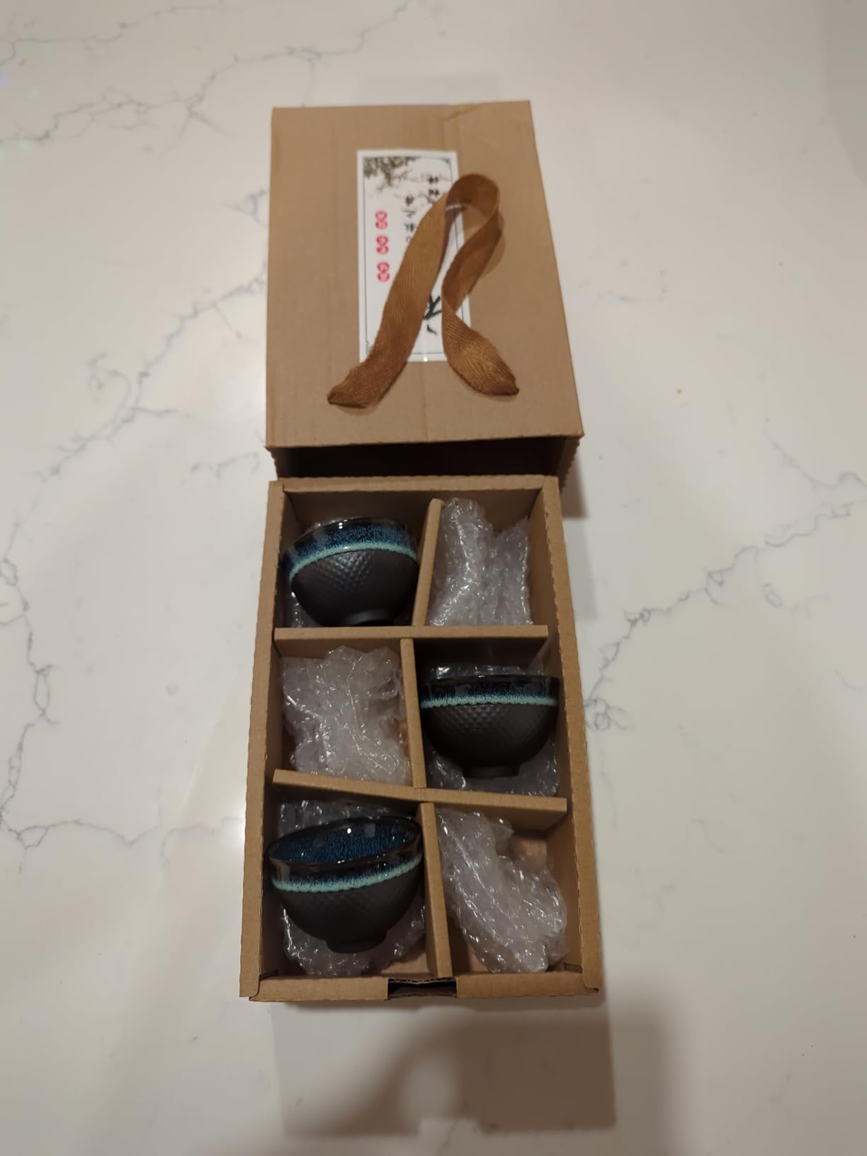 Chinese Ceramic Kung Fu Tea Set of 6, Japanese Tea Cup, Sake Cup, Ceramic Tea Set (Dark Yellow) customer photo 2