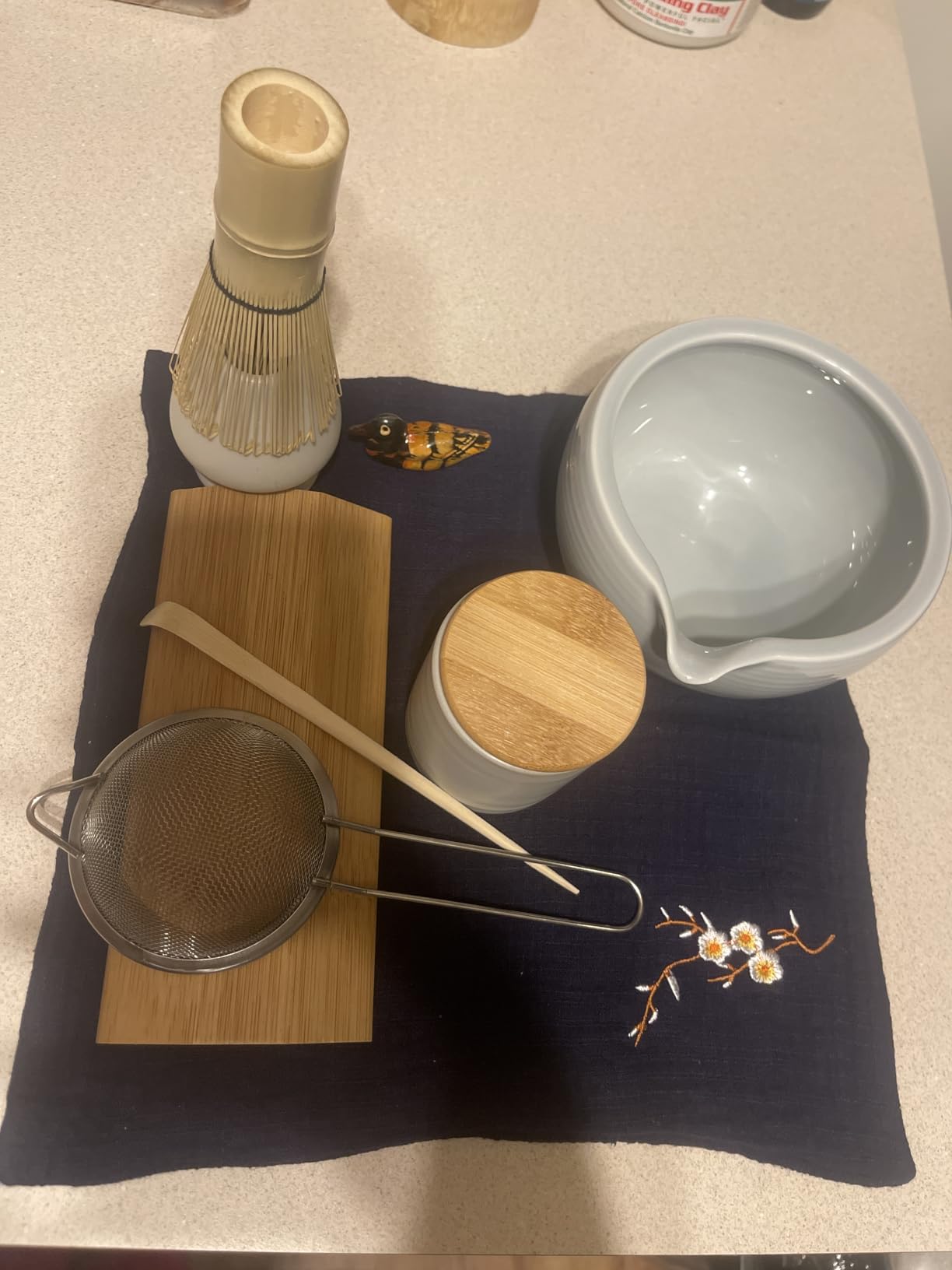 Artcome 9Pcs Japanese Matcha Tea Set, Matcha Bowl with Pouring Spout, Matcha Whisk, Ceramic Whisk Holder, Tea Scoop, Matcha Powder Caddy, Traditional Handmade Matcha Ceremony Gift Box Kit customer photo 2