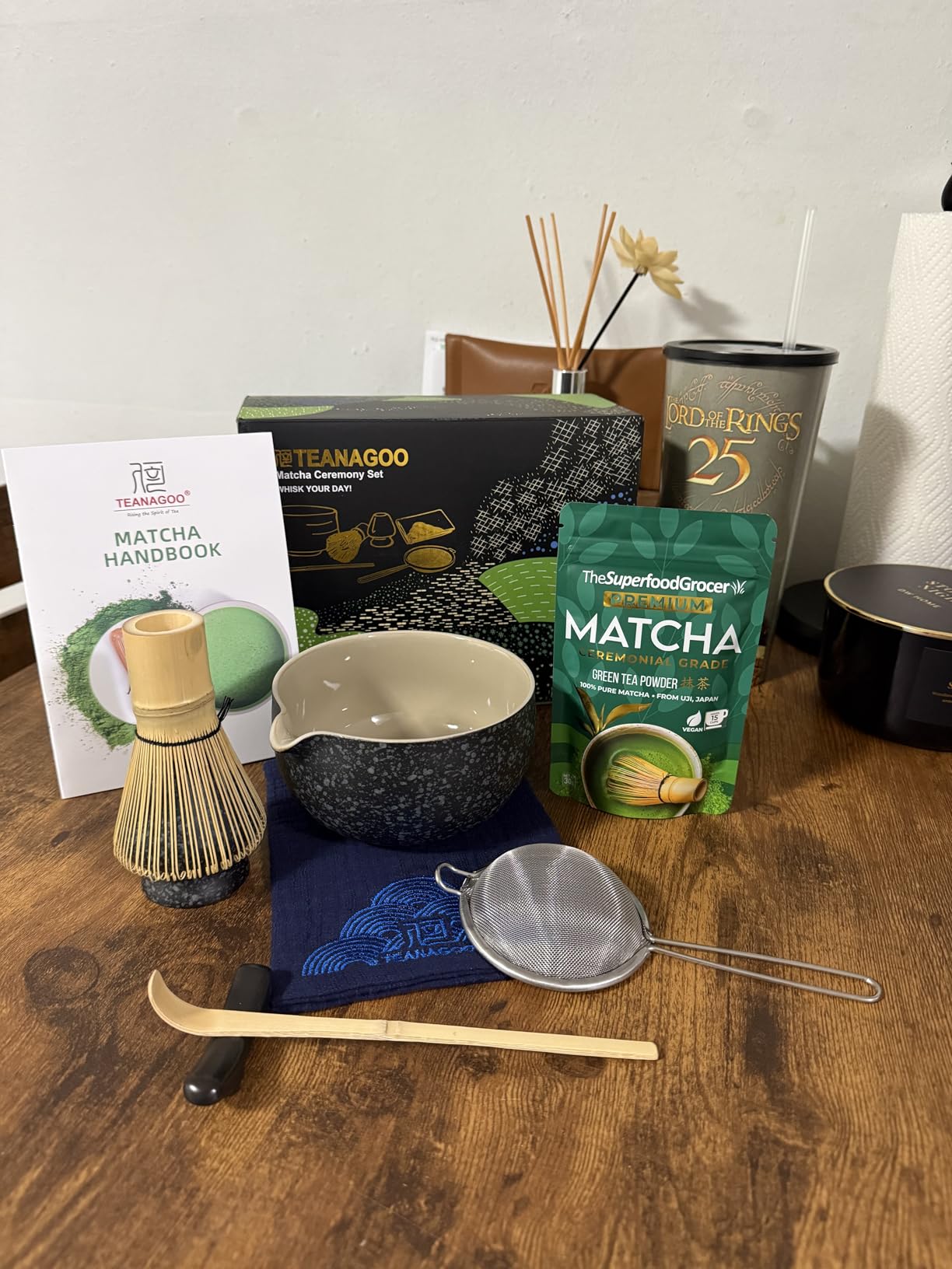 TEANAGOO Matcha Whisk Set Black,7 Pcs Matcha Set,Matcha Kit for Ceremony,Tradition Tea Set for Making Breakfast/Latte,Matcha Whisk Set with Bowl(Chawan)/Whisk and Holder,Gift for Family/Friend customer photo 2