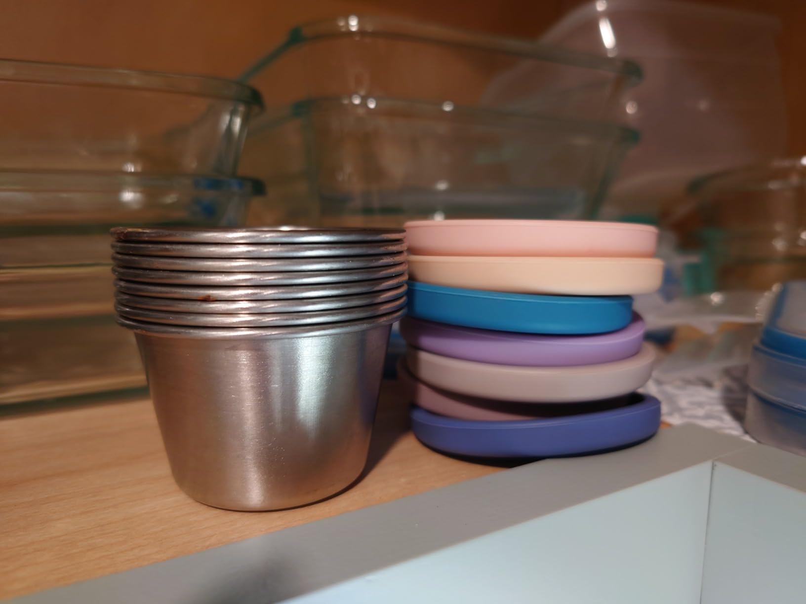 [8 Pack] Salad Dressing Container To Go, 2.4oz Small Condiment Containers with Leakproof Silicone Lids, Reusable Stainless Steel Sauce Cups for Lunch Bento Box, Picnic and Travel customer photo 2