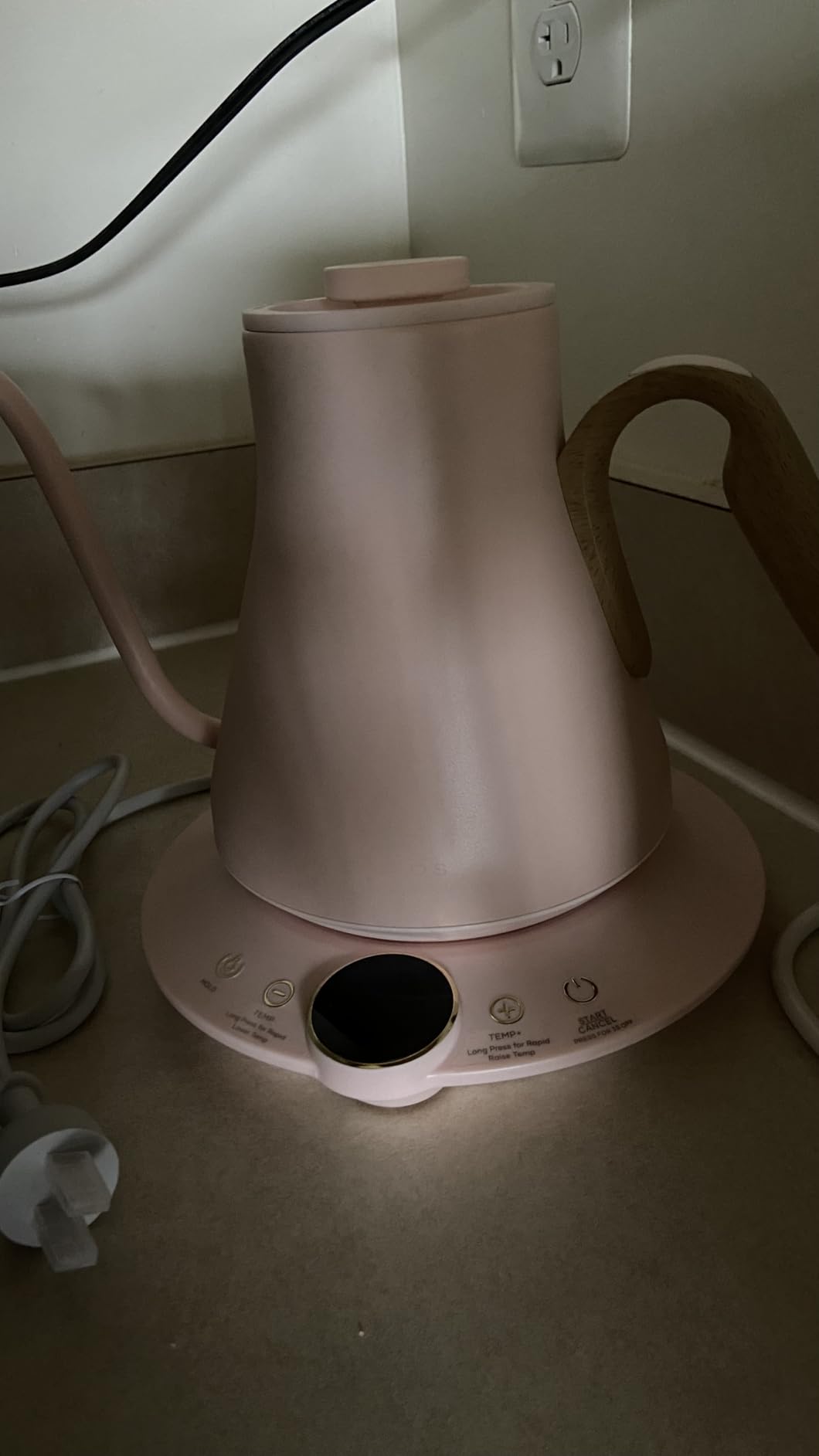 INTASTING Gooseneck Electric Kettle with ±1℉ Temperature Control for Pour Over Coffee & Tea, Quick Heating, BPA-Free Stainless Steel, Built-in Brew Timer, 1500W/0.9L (Ebony Black) customer photo 2