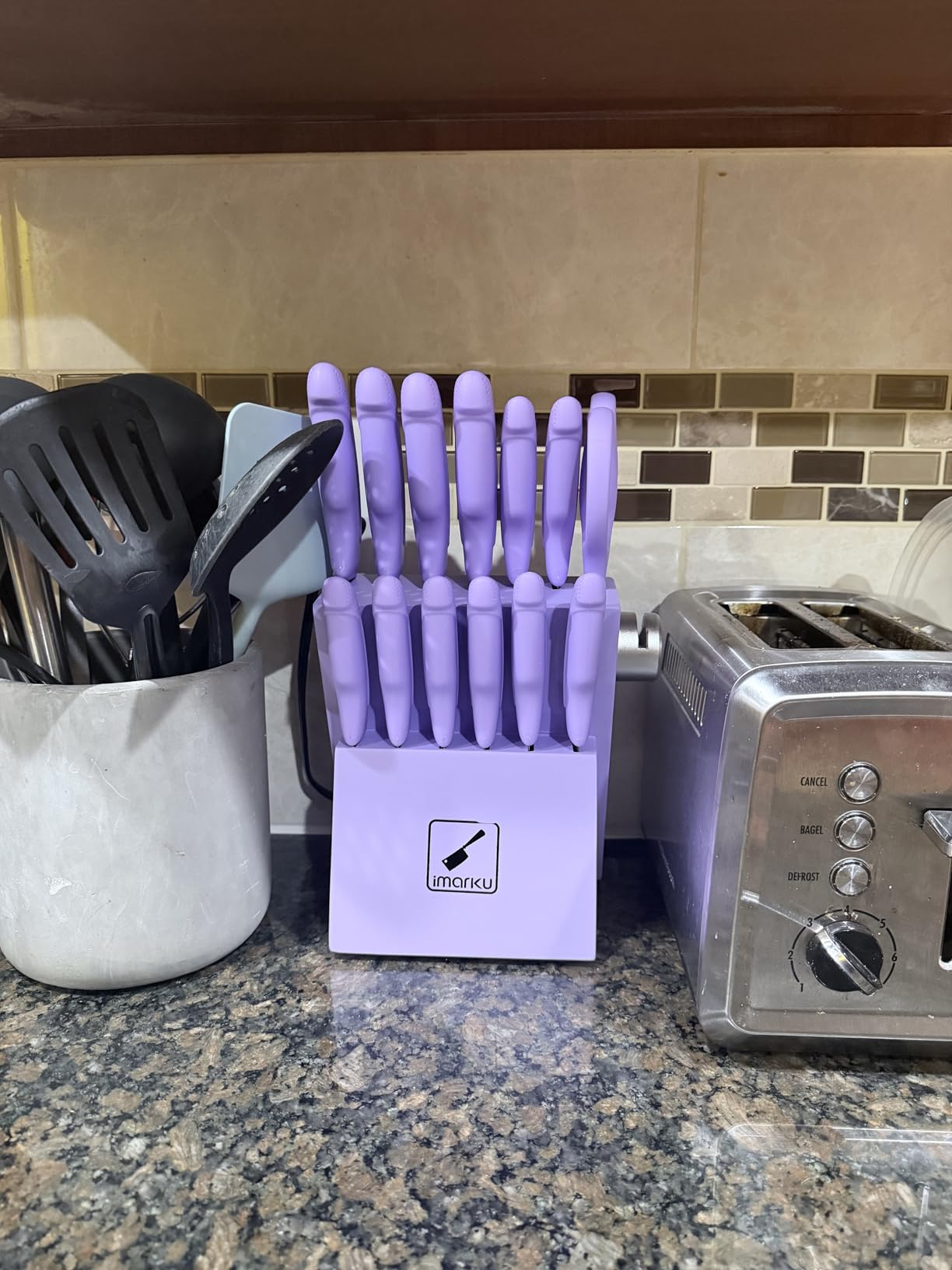 imarku Knife Set, 16 PCS High Carbon Japanese Stainless Steel Knife Sets for Kitchen with Block, Ultra Sharp Kitchen Knife Set with Sharpener Chef Knife Sets, Dishwasher Safe, Best Gifts customer photo 2