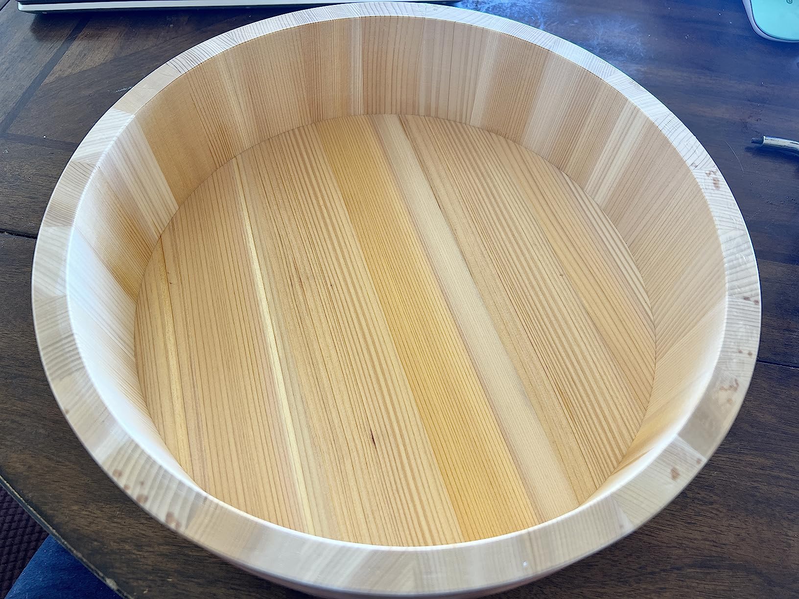 TIKUSAN Wooden Hangiri Sushi Rice Mixing Tub Copper Band with Lid Made in Japan Made of Sawara Cypress Sushi Rice Bowl with Lid Sushi Oke (13