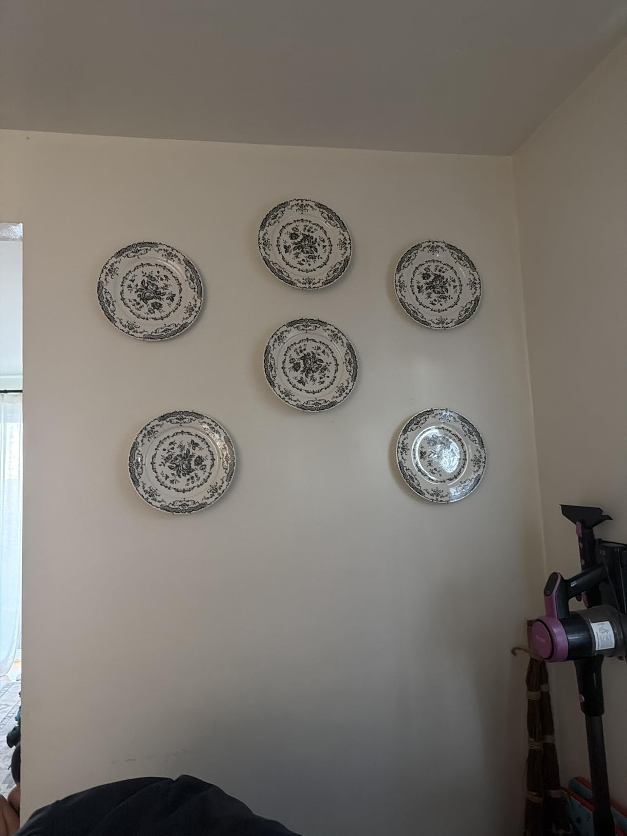 Dinner Plates, Ceramic Plates Set of 6, Kitchen Plates Microwave Safe, White Plate Dessert Blue Floral Plate Porcelain (Blue Rose, 10.5 inch) customer photo 1