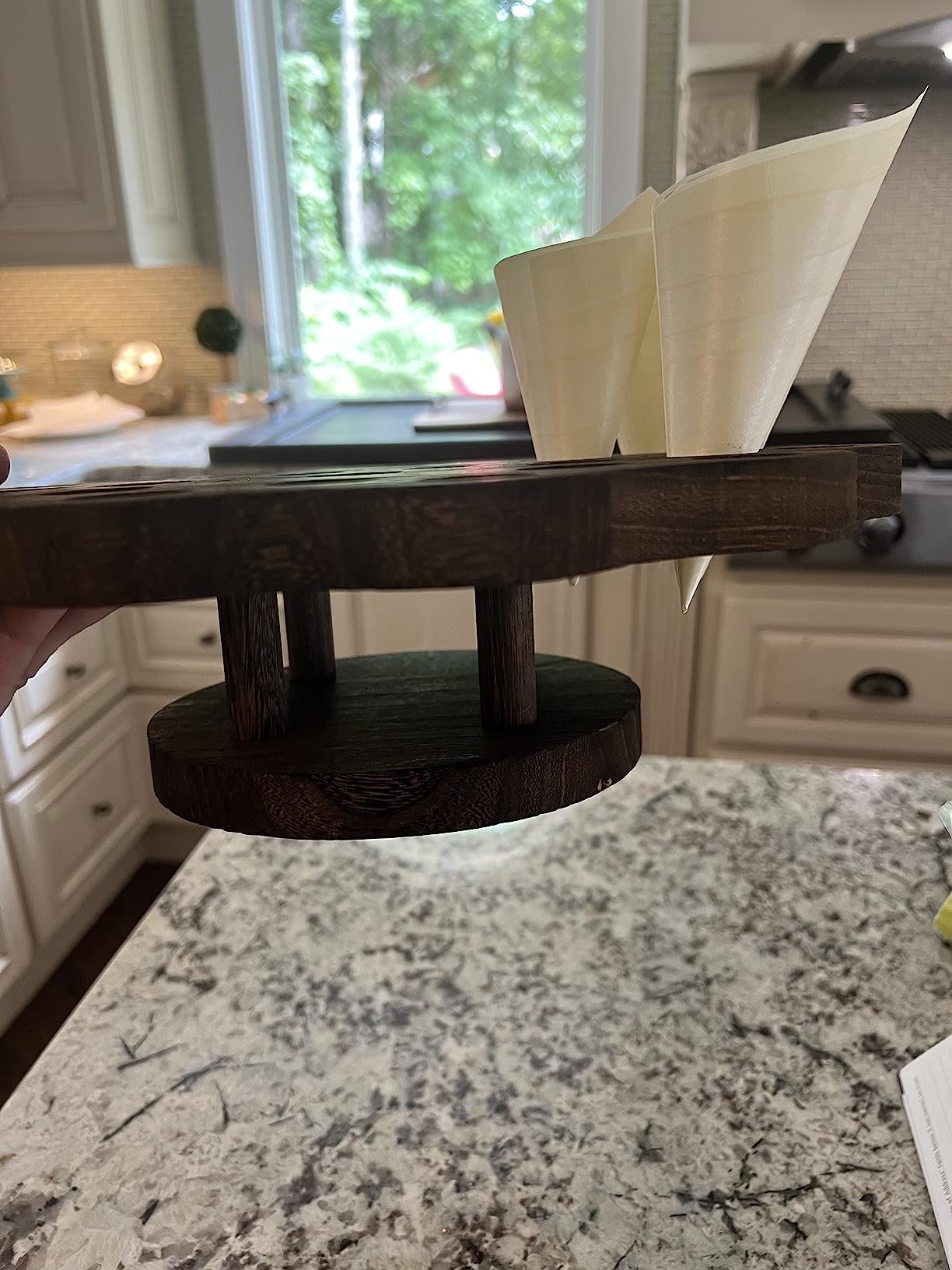 AVLA Ice Cream Cone Holder with 100 Wooden Cones, 36 Holes Waffle Cone Display Stand, Snack Tray for Wedding, Hand Roll Sushi Popcorn Rack for Birthday Party, Buffet, Restaurant, Food Truck customer photo 2