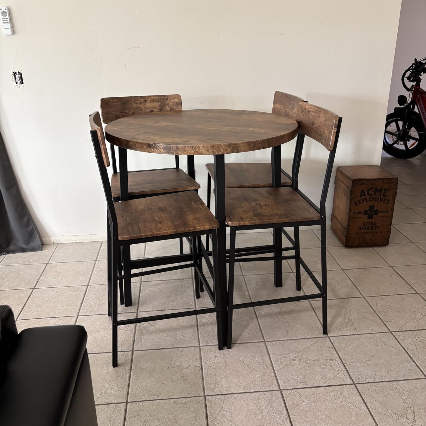 Best Choice Products 5-Piece Modern Round Counter Height Dining Set for Home Kitchen, Dining Room w/ 4 Chairs, 1.5in Thick Table - Gray customer photo 2
