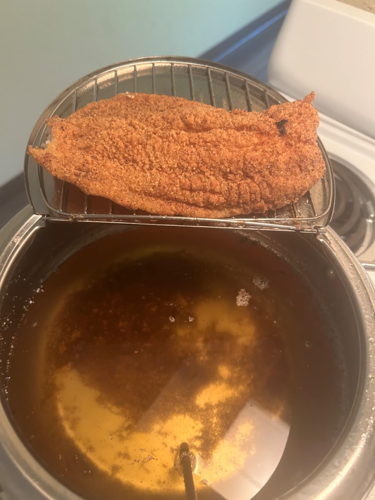 Deep Fryer Pot,Oxydrily Japanese Tempura Deep Fryer Stainless Steel Frying Pot With Thermometer customer photo 2