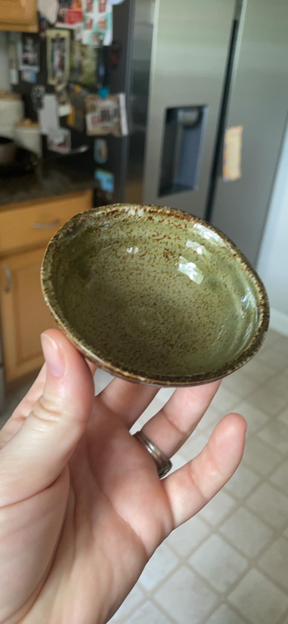 Mino Ware Sake Cup Set, Jomon Choko, Green, Karatsu, Shino, Kuro Glass, 3.5 inch, Japanese Ceramic Sake Cup, Ochoko, Set of 4 customer photo 2