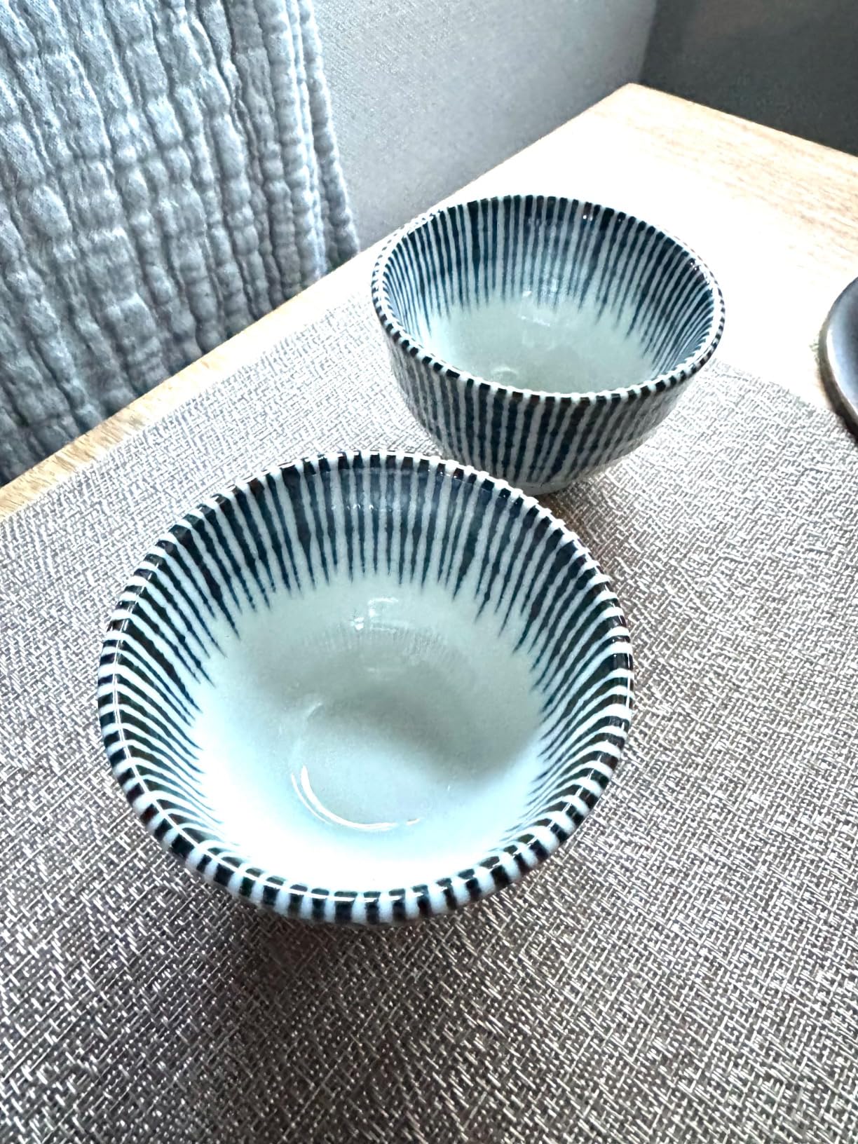 Mino Ware Japanese Tea Cups, Green Tea Cup, Yunomi, Sendsn Tokusa, 3.7 4.8 floz, Set of 2 customer photo 1