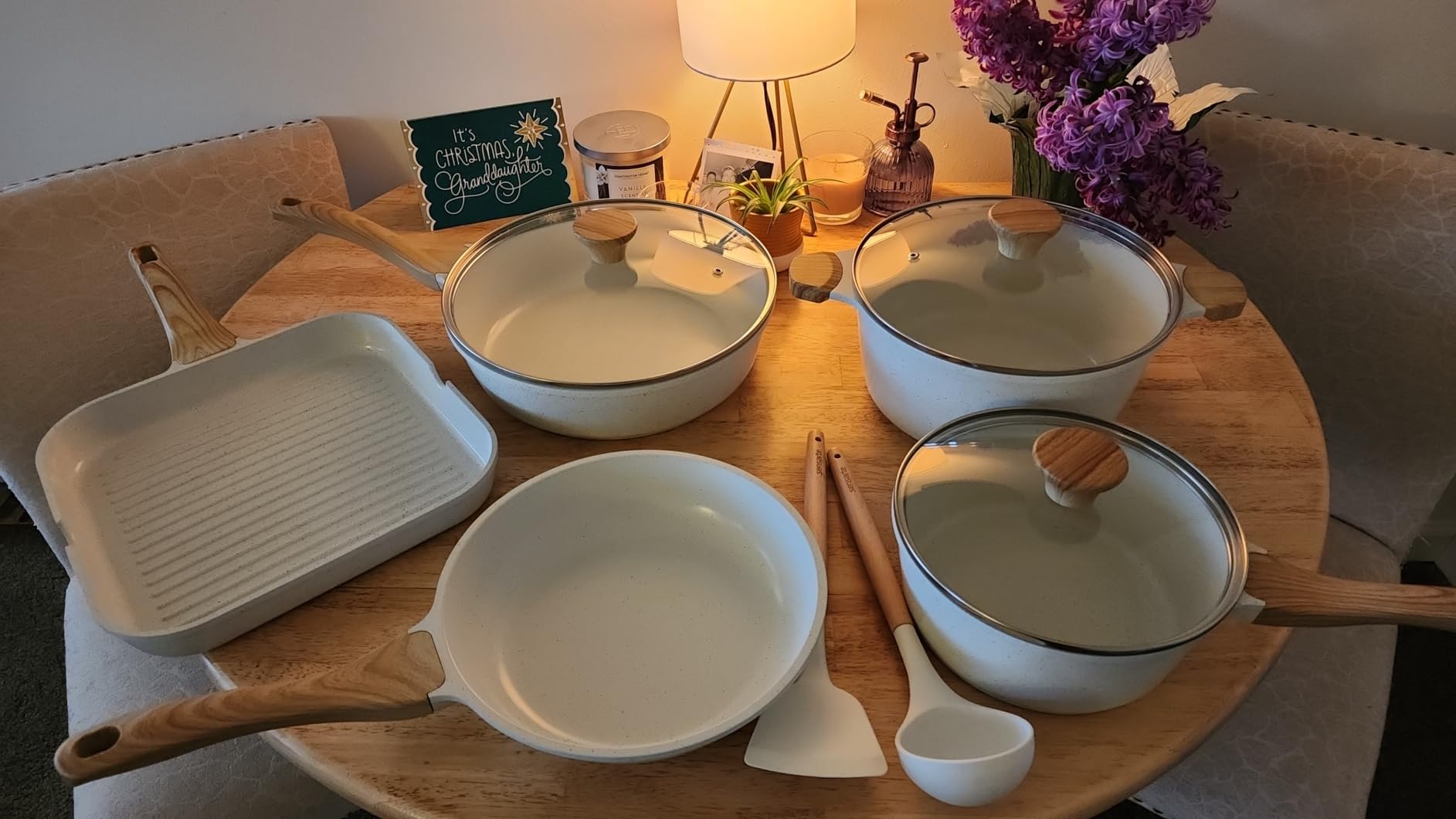 SENSARTE Nonstick Ceramic Cookware Set, 13-Piece Non-toxic Pots and Pans Set, Healthy Kitchen Cooking Set with Stay-Cool Handles, Silicone Tools and Pot Protectors, PFAS Free customer photo 1