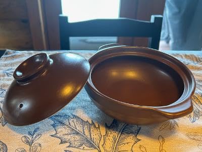 Japanese Donabe Clay Pot with Lid, 6.5 Inch Terracotta Ceramic Casserole for Stovetop & Oven, Traditional Earthenware for Cooking Rice, Soup, Stew and Meat customer photo 1