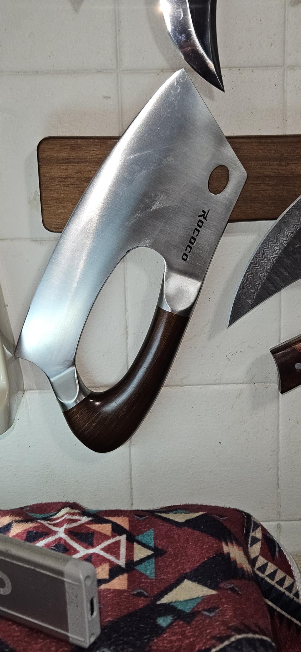 ROCOCO Meat Cleaver Knife Unique Effort Saving Kitchen Knife Professional Stainless Steel Chef Cooking Knives for Cutting Meat Vegetable Father Mother Christmas Gift Bronze customer photo 2