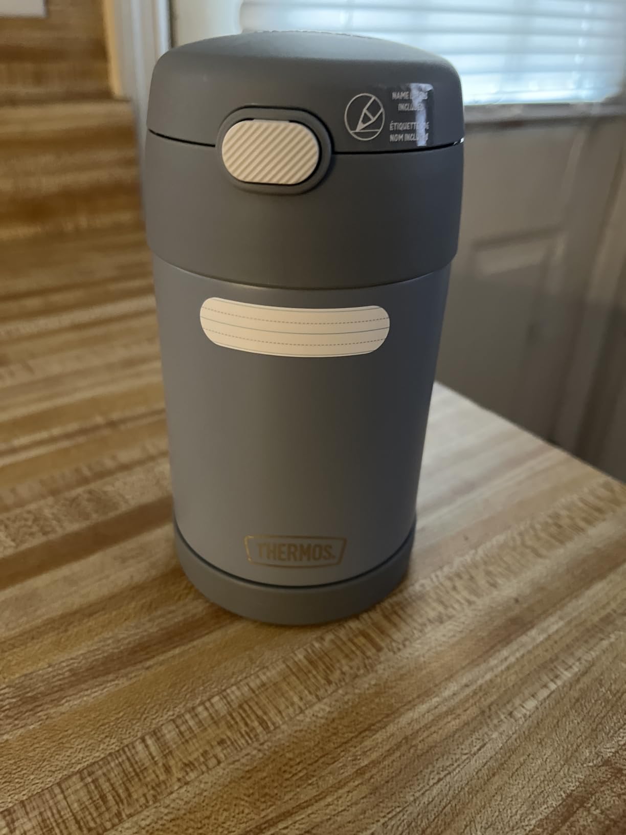 THERMOS FUNTAINER Insulated Food Jar, 16 Ounce, Kid Friendly Thermos Food Jar with Foldable Spoon, Matte Charcoal customer photo 2