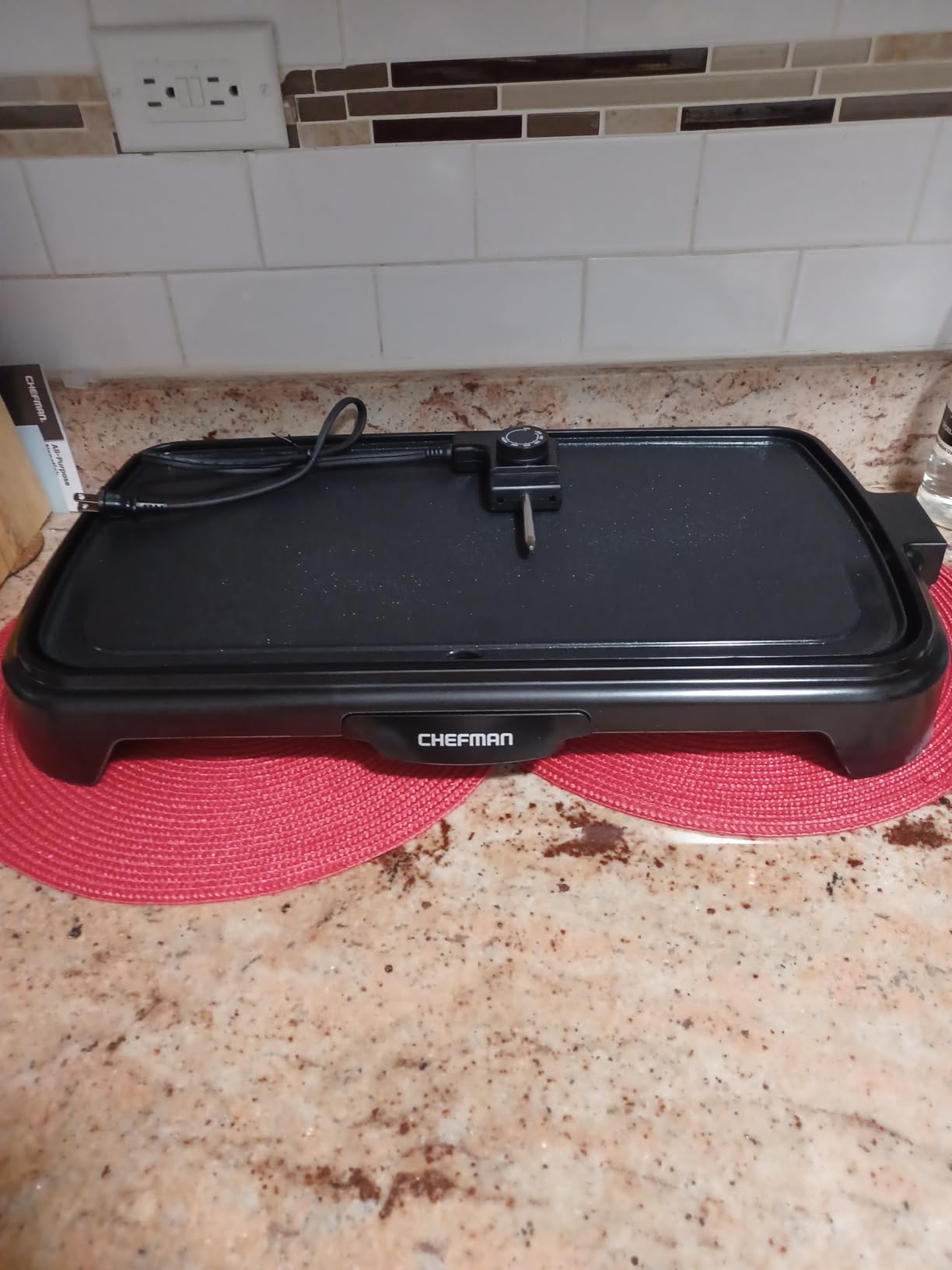 Chefman XL Electric Griddle with Removable Temperature Control, Immersible Flat Top Grill, Burger, Eggs, Pancake Griddle, Nonstick Extra Large Cooking Surface, Slide Out Drip Tray, 10 x 20 Inch customer photo 1