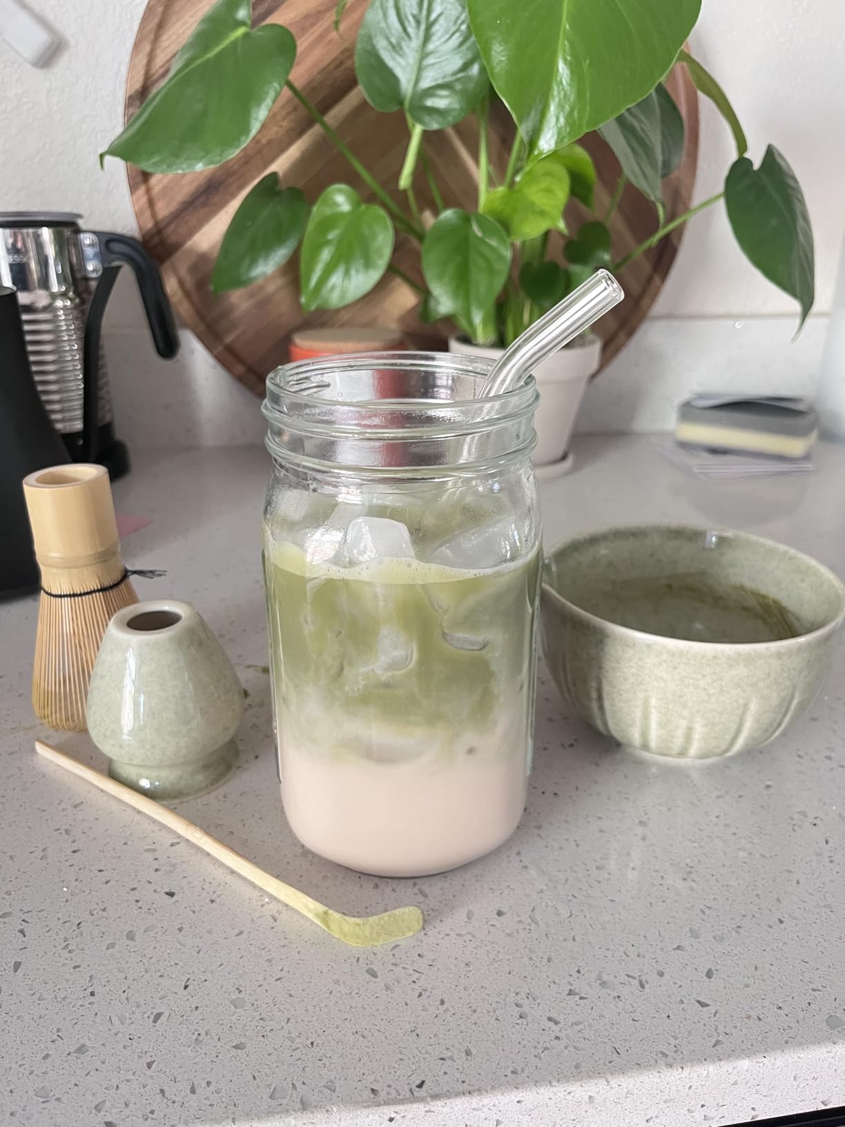 TANG PIN Matcha Set - Match Bowl and Whisk, 15 OZ, Matcha Scoop | Matcha Whisk Stand (Chasen Holder) - 5pc Perfect Matcha Kit for Matcha Tea Ceremony (Mottled Green) customer photo 1