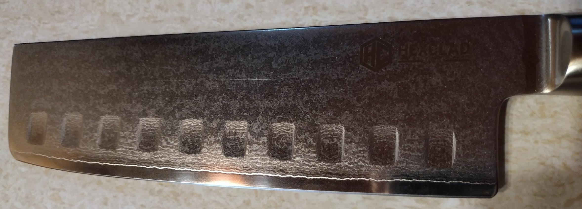 HexClad Nakiri Knife, 6.5-Inch Japanese Damascus Stainless Steel Blade, Pakkawood Handle customer photo 1