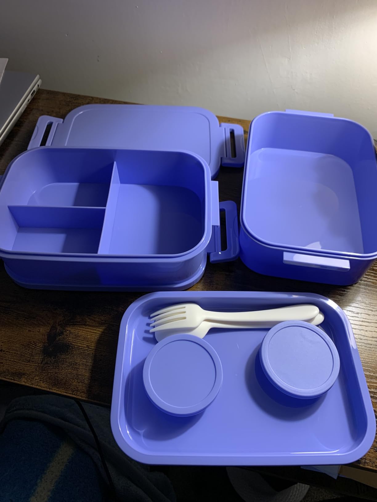 DaCool Lunch Box Adults Bento Box 74 OZ All-in-One Stackable Lunch Box Containers for Adult Large Bento Box with Fork Spoon Sauce Boxes, Leakproof Lunchbox for Work School Dining Out, Morandi-Green customer photo 2
