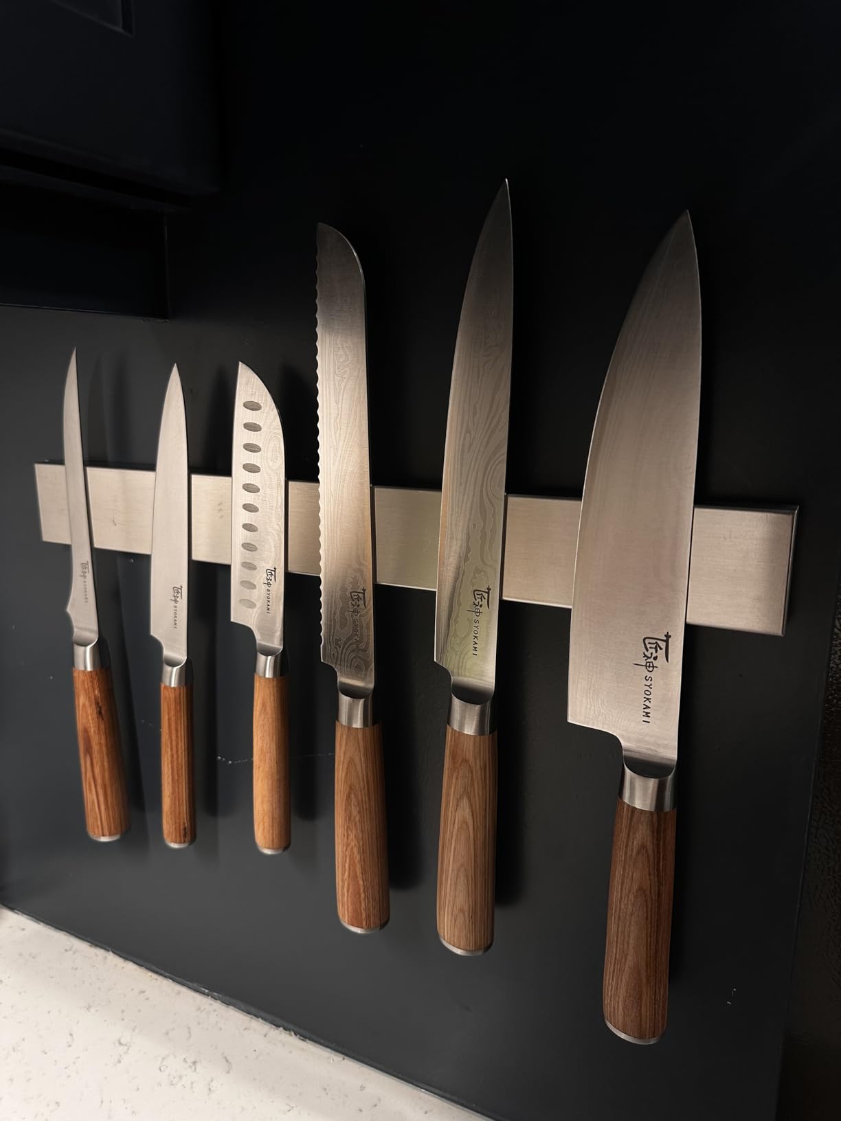 SYOKAMI 14pcs Chef Knife Set with Roll Bag, Professional Stainless Steel Japanese Knife Set with Pakkawood Handle for Professional Chef, Camping, Travel, BBQ, RV or Gift Beige customer photo 2