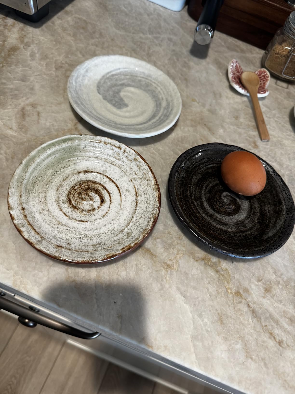 5.9 inches Serving Plates Set of 5, Rough Cut Shape Pottery, Dishwasher and microwave safe, Japanese Traditional Style and Color, Dessert plates, Appetizer Plates, Salad Plates customer photo 1