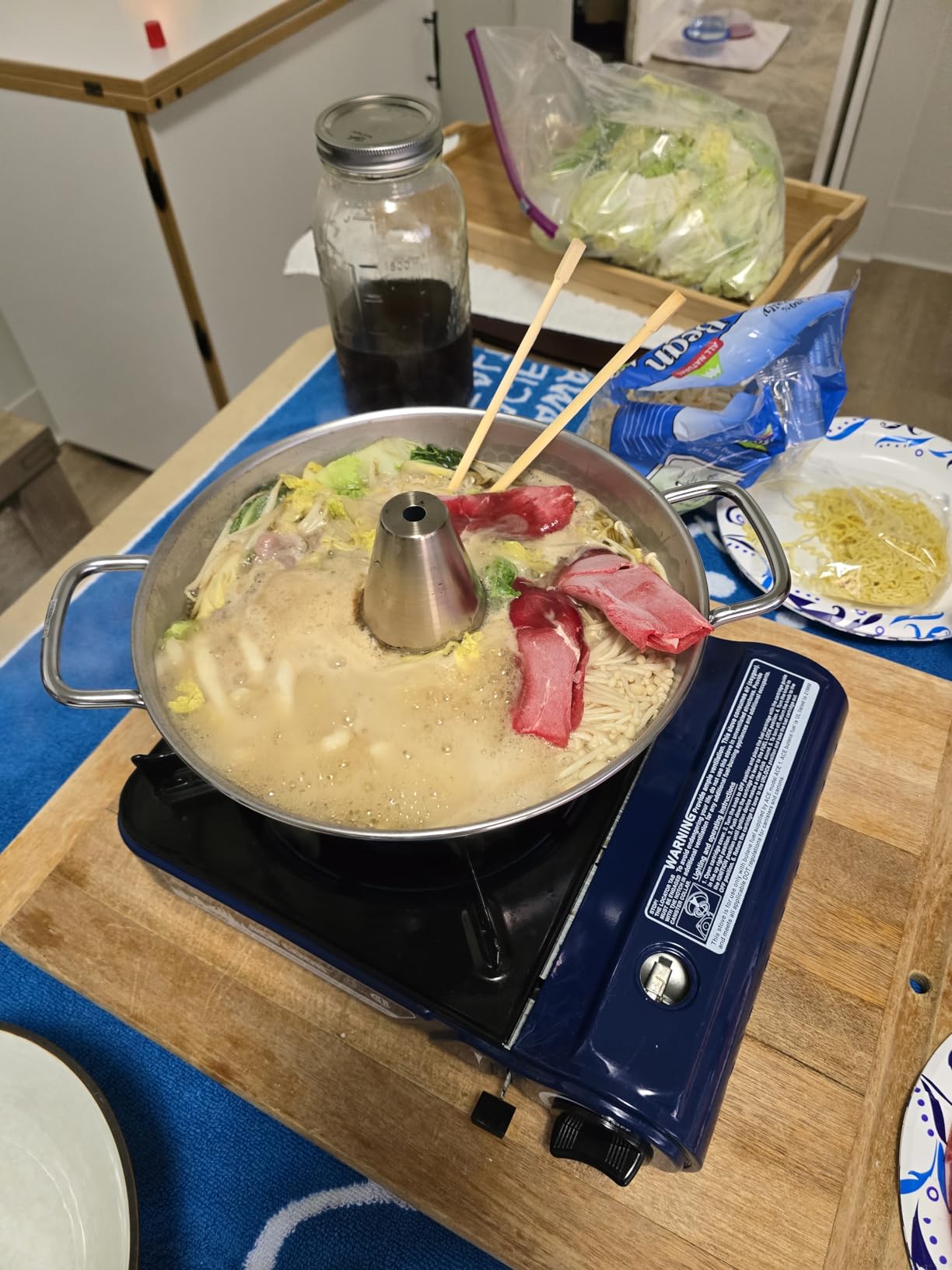 JapanBargain, Japanese Shabu Shabu Hot Pot with Chimney, 10.25-Inch Stainless Steel Traditional Beijing Style Hotpot for Gas Stove, Made in Japan, Family Size 3-4 People, Premium Cookware customer photo 1