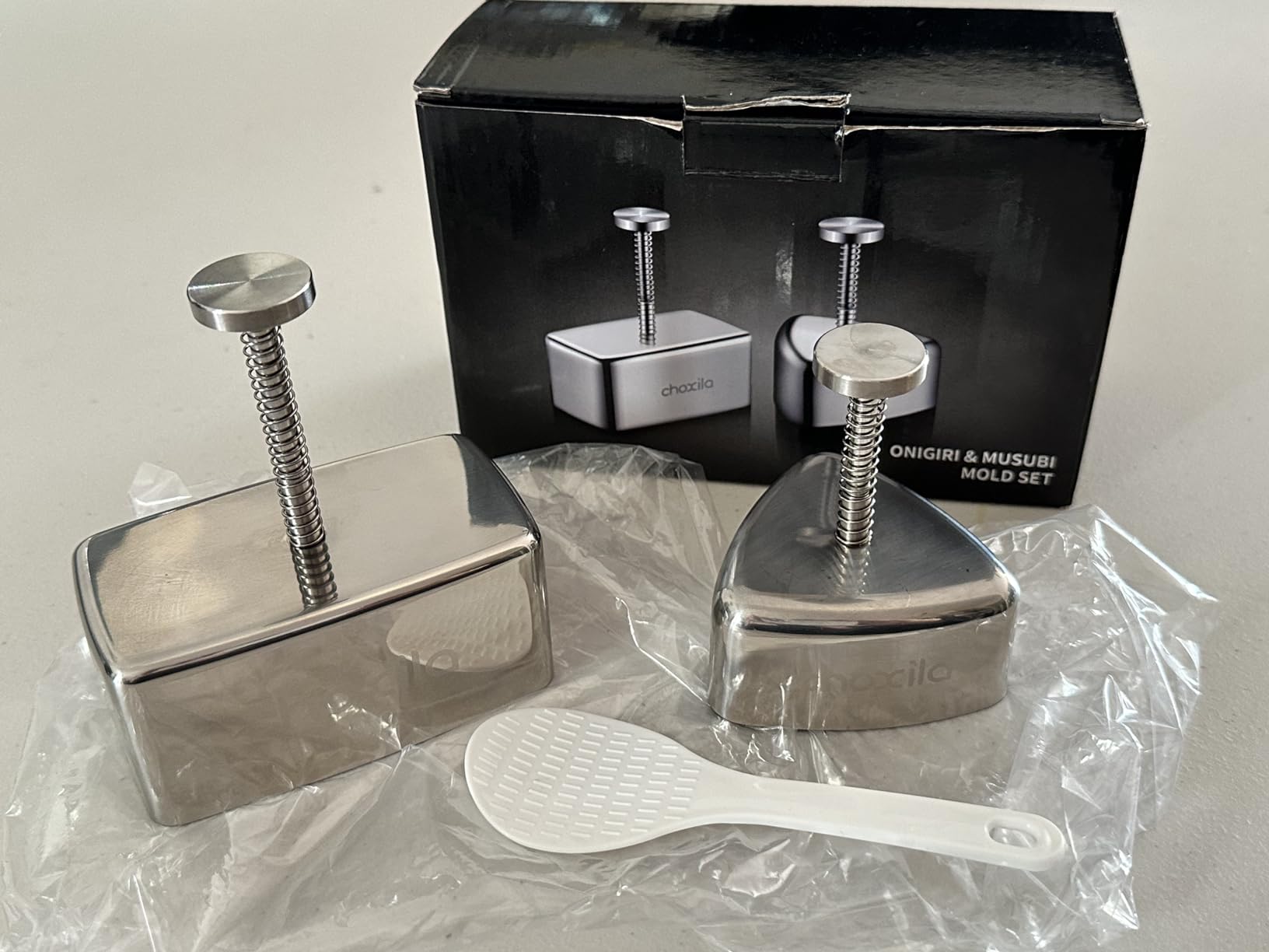 Choxila 3 Pack Onigiri Mold Stainless Steel, Musubi Mold Rice Kit, Maker Press, Classic Triangle Rice Ball Maker Sushi Set for Kid Lunch Bento and Home DIY customer photo 1