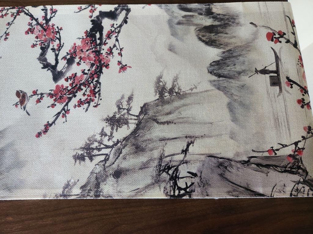 Japanese Table Runner, Cherry Blossom Asian Anime Nature Landscape Aesthetic Kitchen Dining Table Runners for Indoor Outdoor Home Party Holiday Decor 13X72Inch customer photo 2