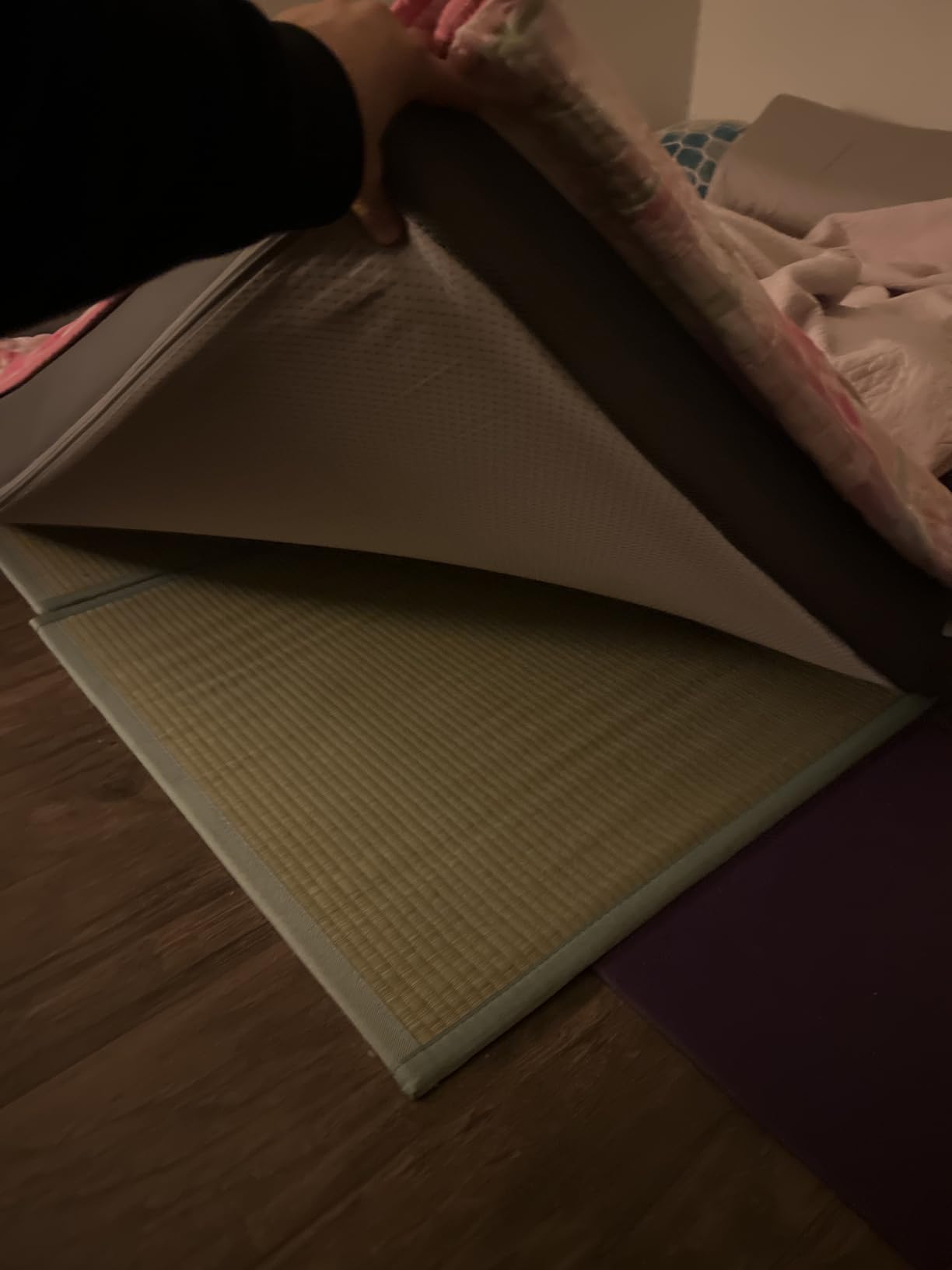 MAXYOYO Japanese Tatami Mat 100% Rush Grass Portable Folding Mat Futon Mattress Firm Traditional Floor Bed 79