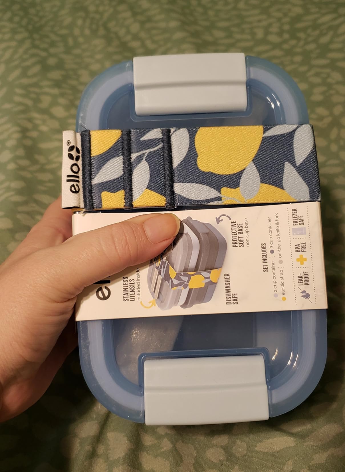 Ello 2-Pack Lunch Stack Plastic Food Storage Container Bento Box with Airtight, Leak-Proof Locking Plastic Lids and Silicone Base, BPA-Free, Freezer, Microwave, and Dishwasher Safe, Blueberry customer photo 2