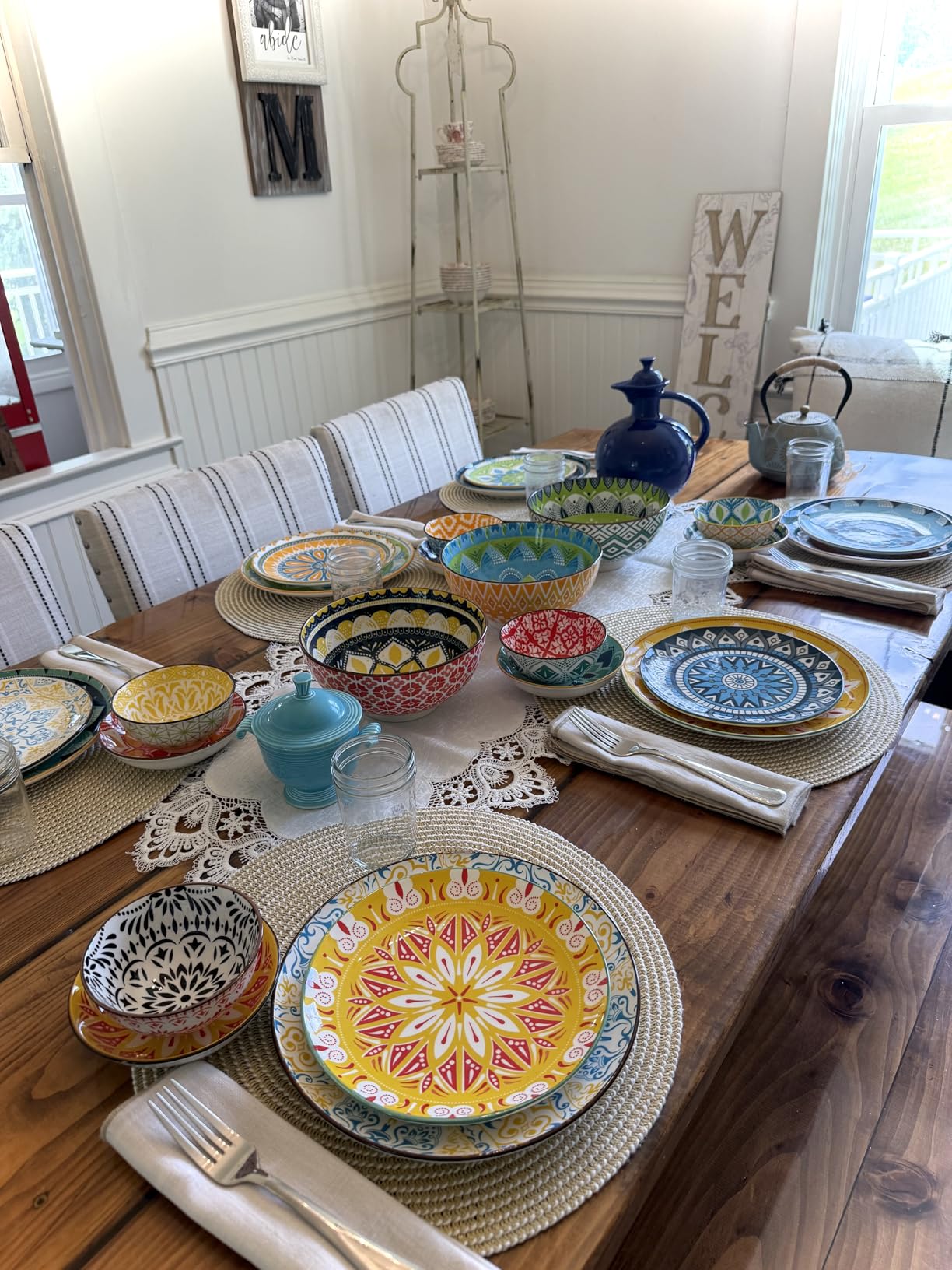 Mora Ceramic Artisan Matte Dinner Plates Set of 6, 10 inch Dish Set - Microwave, Oven, and Dishwasher Safe, Scratch Resistant, Modern Rustic Dinnerware- Kitchen Porcelain Serving Dishes customer photo 1