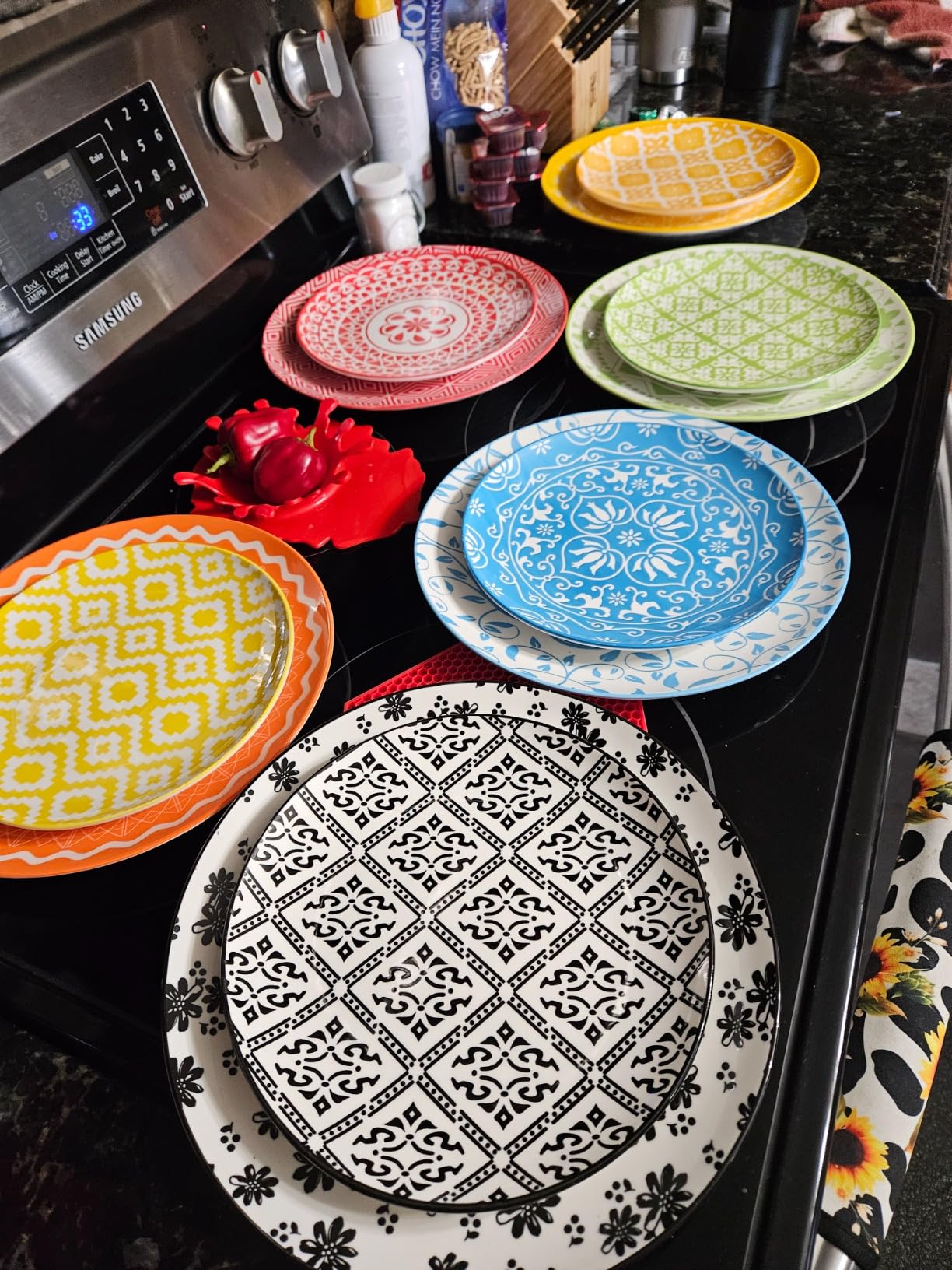 Mora Ceramic Artisan Matte Dinner Plates Set of 6, 10 inch Dish Set - Microwave, Oven, and Dishwasher Safe, Scratch Resistant, Modern Rustic Dinnerware- Kitchen Porcelain Serving Dishes customer photo 2