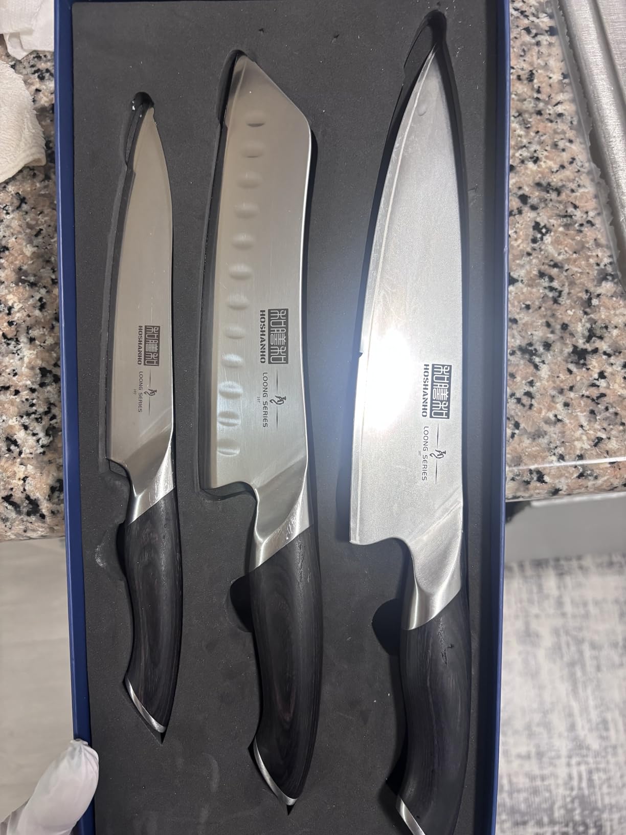 HOSHANHO 3 Pieces Knife Set, Professional Japanese High Carbon Stainless Steel Kitchen Knife Set, Ultra Sharp Chef Knives Sets with Ergonomic Pakkawood Handle customer photo 2