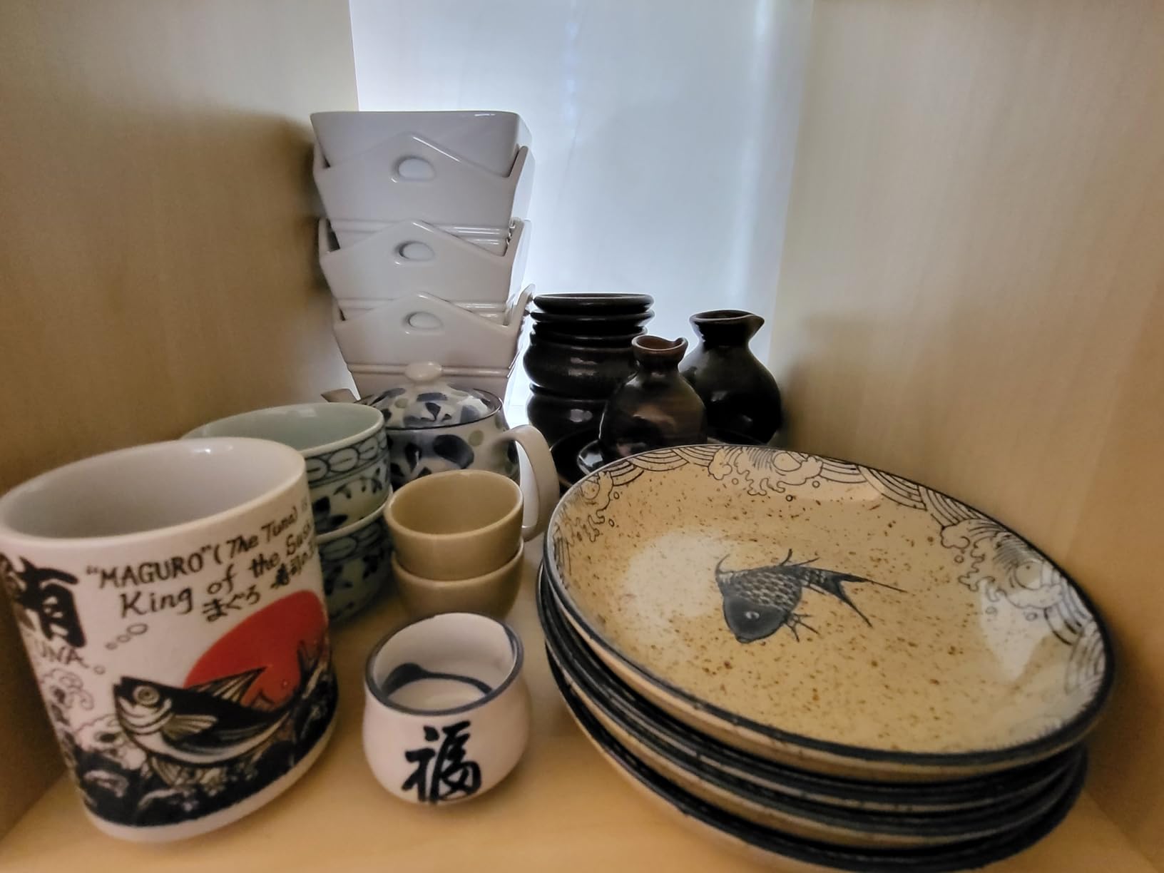 4 Pcs Japanese Ceramic Dinner Plates, Household Tableware Plates, Japanese Style Fine Porcelain Dinnerware - Microwave & Dishwasher Safe(LS, 7 Inch) customer photo 1
