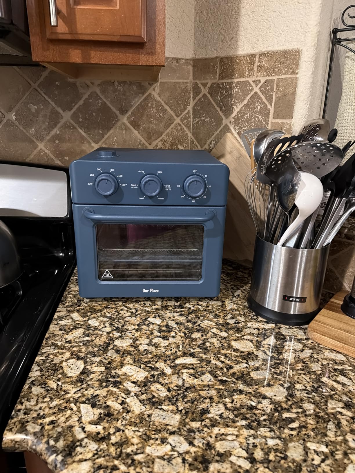 Our Place Wonder Oven | 6-in-1 Stainless Steel Air Fryer Toaster Oven Combo with Basket, Rack, Pan & Tray | Compact 13 QT Countertop Capacity - Toast, Roast, Bake, Reheat, Broil & Steam customer photo 2